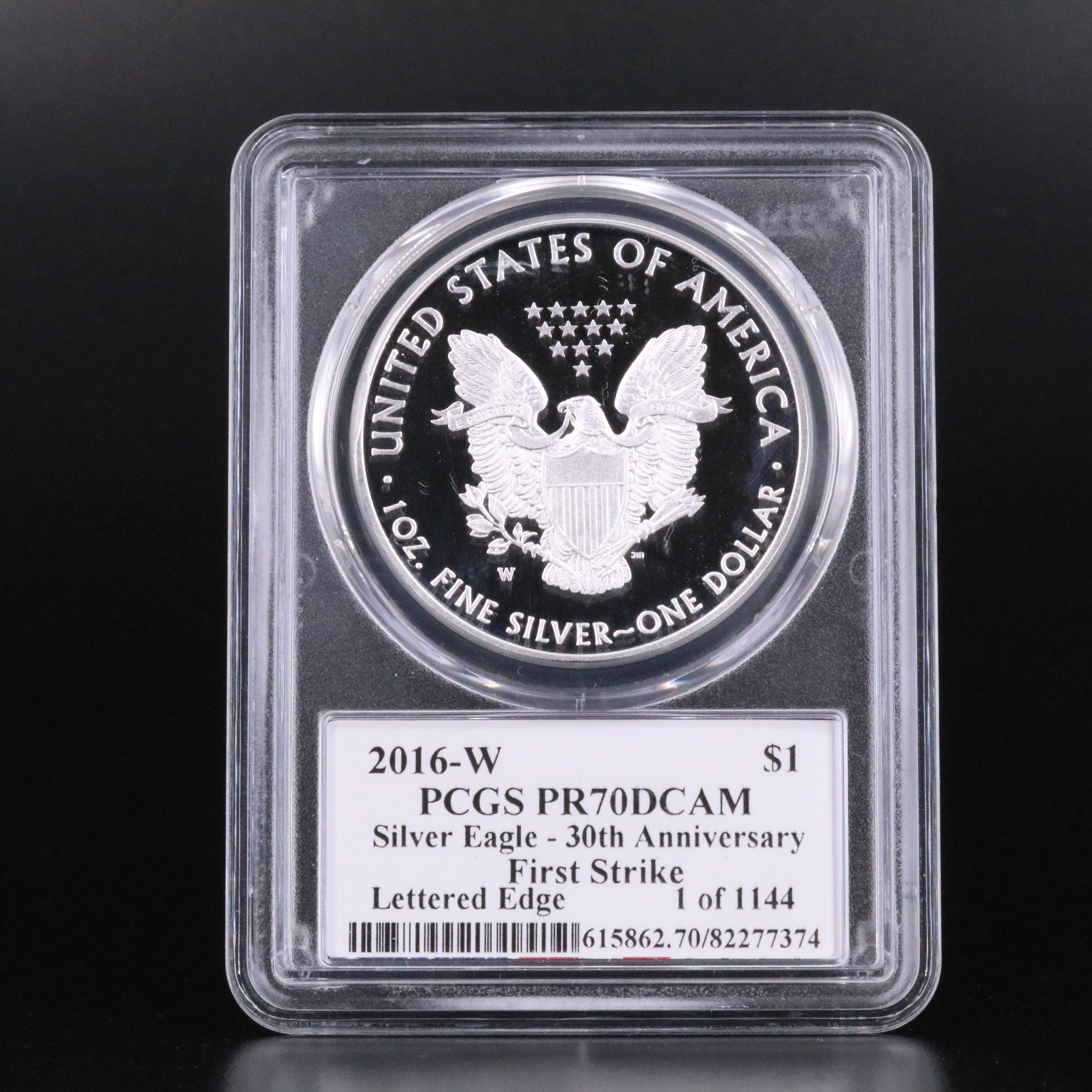 PCGS Graded PR70 DCAM 2016-W $1 Silver Eagle (Moy Signed)