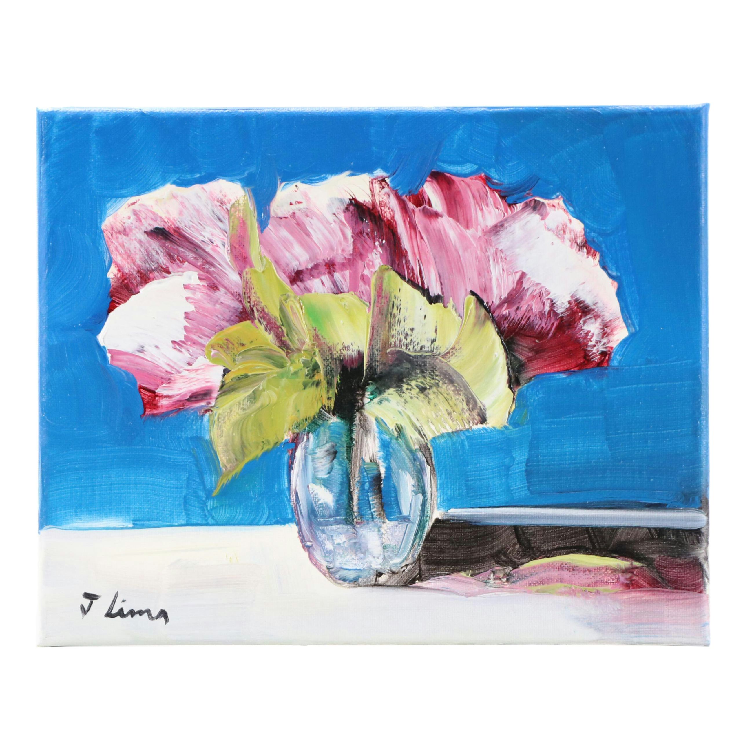 José M. Lima Floral Still Life Oil Painting, 2025