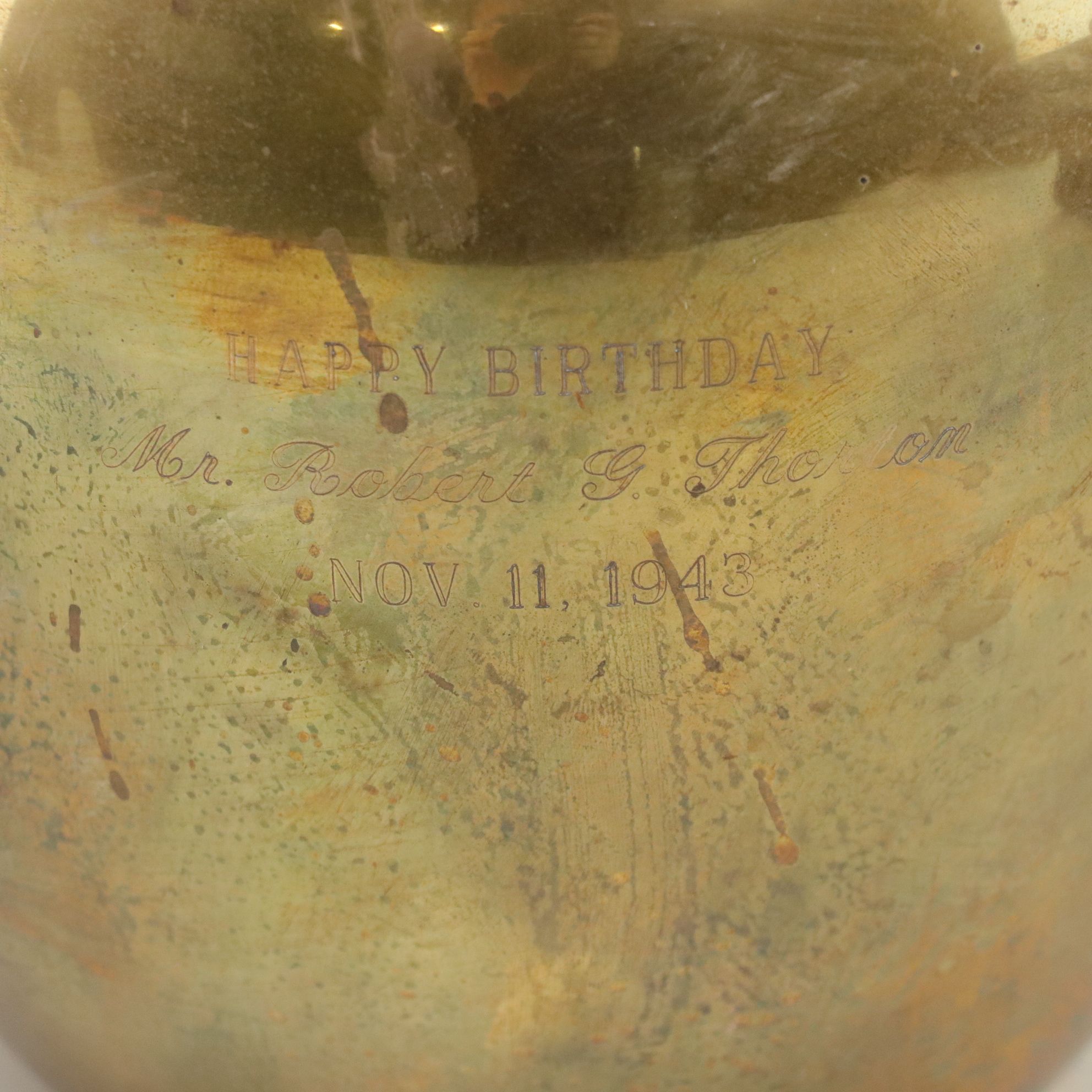 Brass Urn & Decorative Bowl with Other Decor