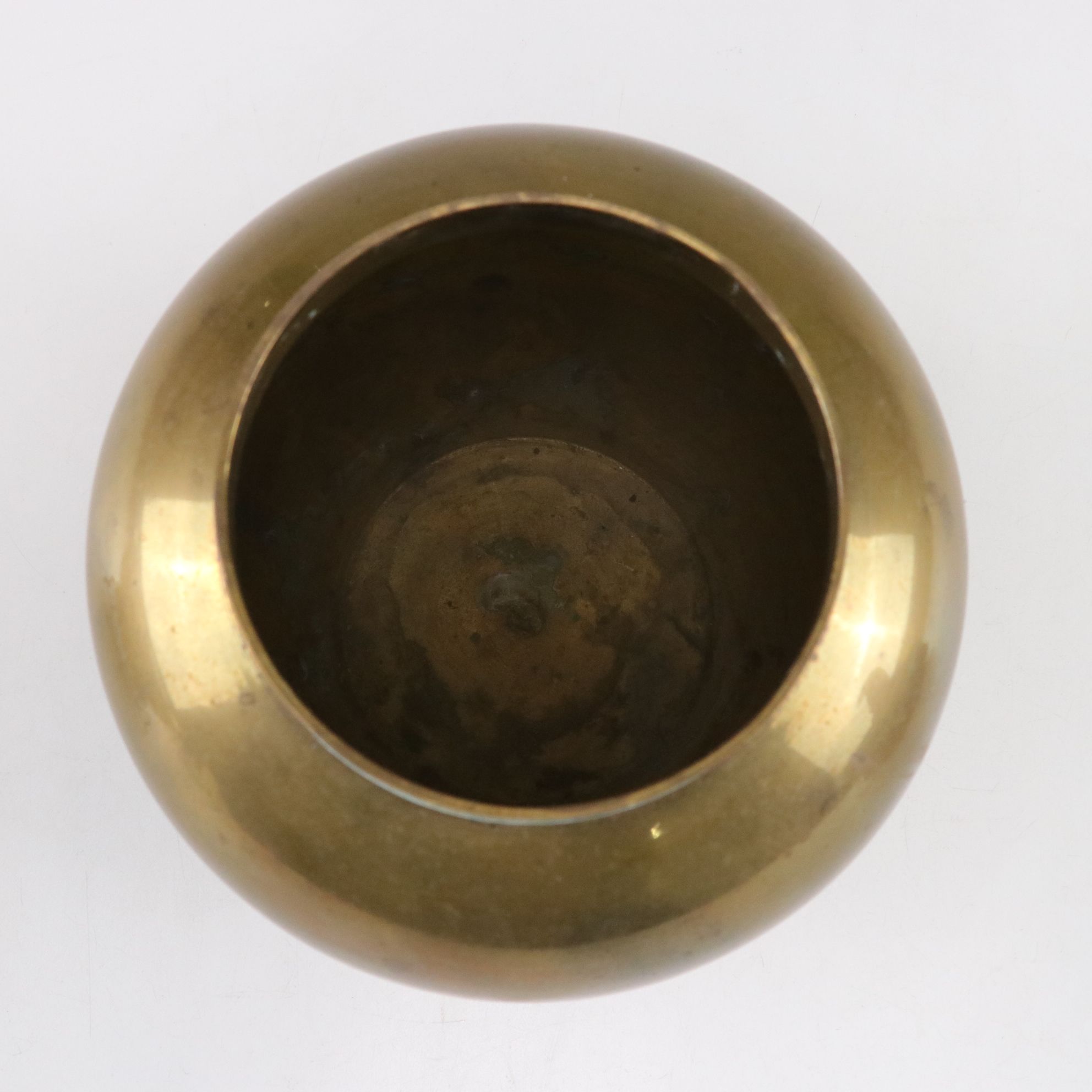 Brass Urn & Decorative Bowl with Other Decor