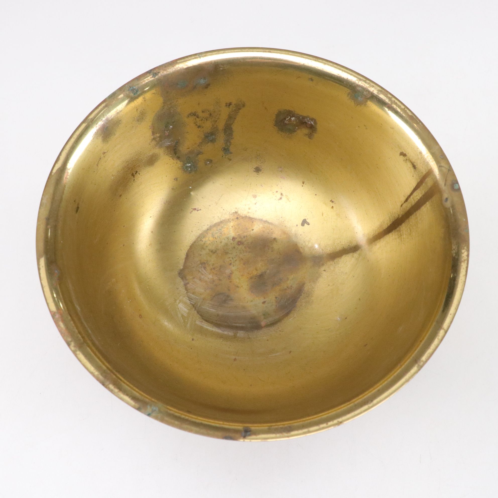 Brass Urn & Decorative Bowl with Other Decor