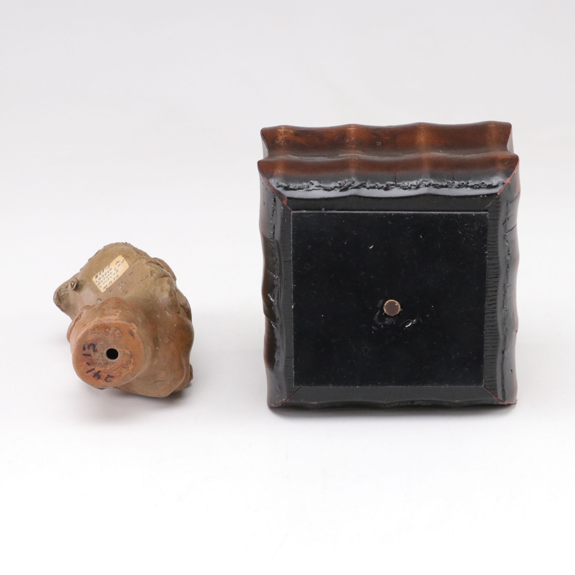 Brass Urn & Decorative Bowl with Other Decor