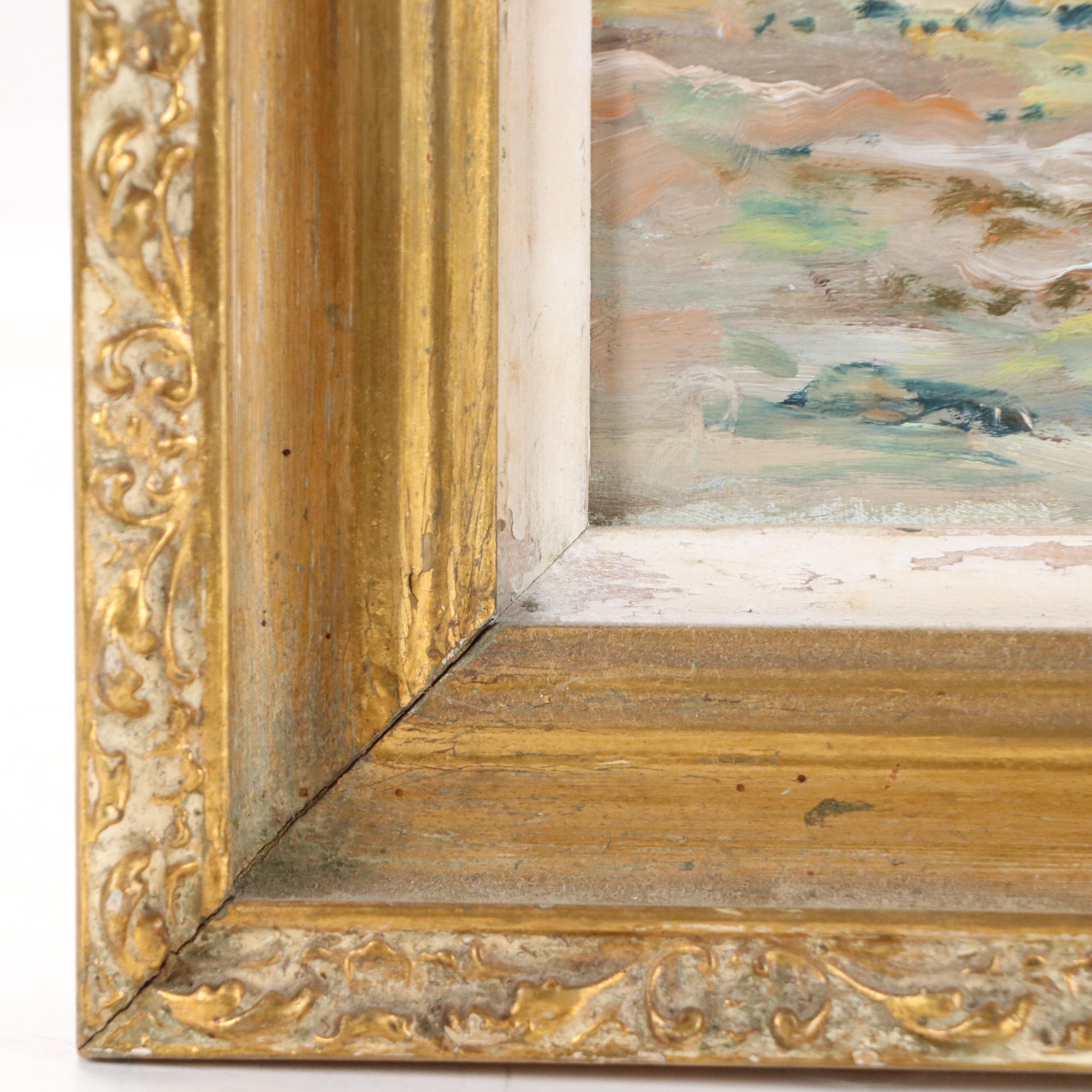 Philip Corley Impressionist Style Oil Painting "The Beach," Late 20th Century