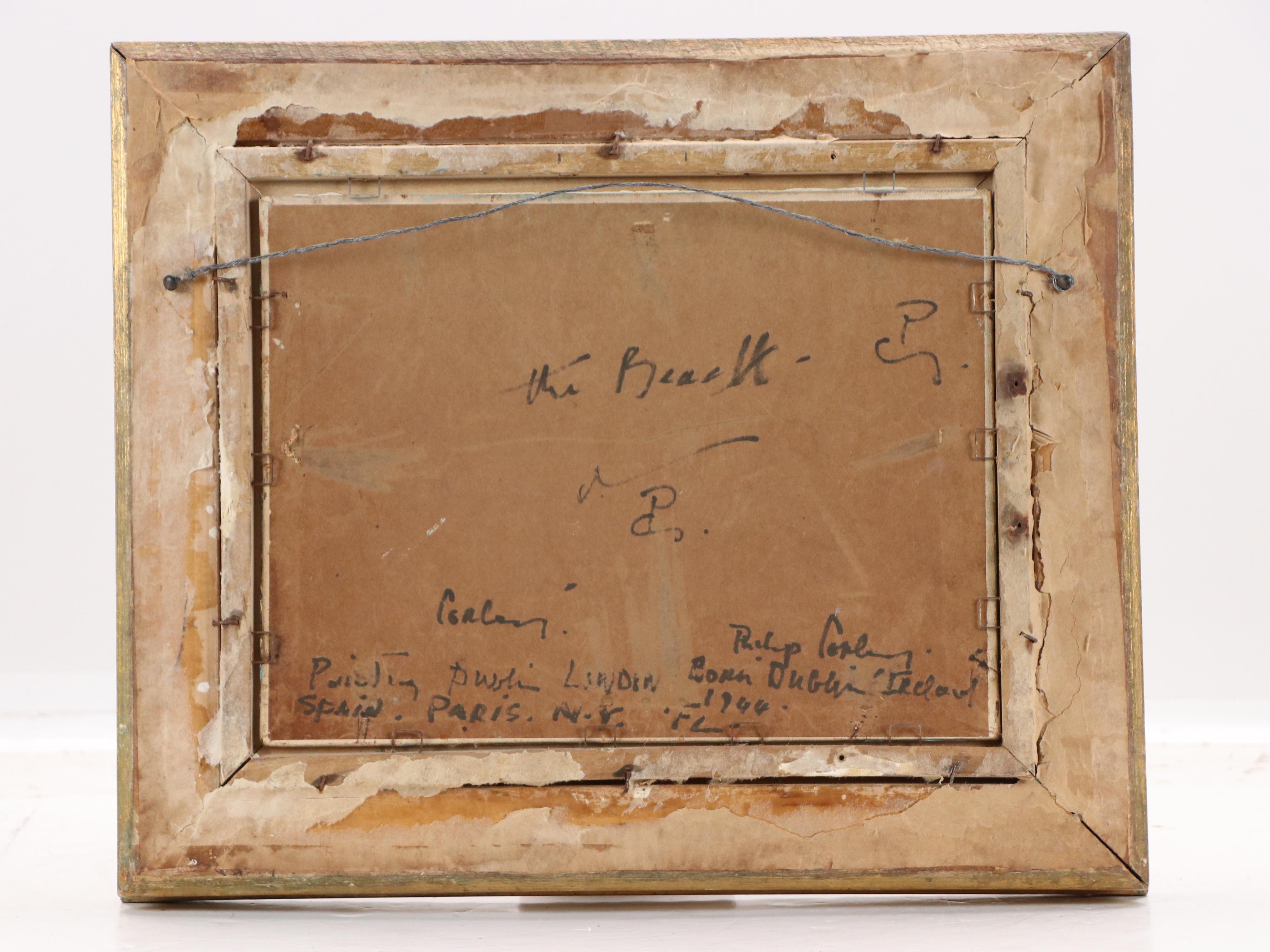 Philip Corley Impressionist Style Oil Painting "The Beach," Late 20th Century