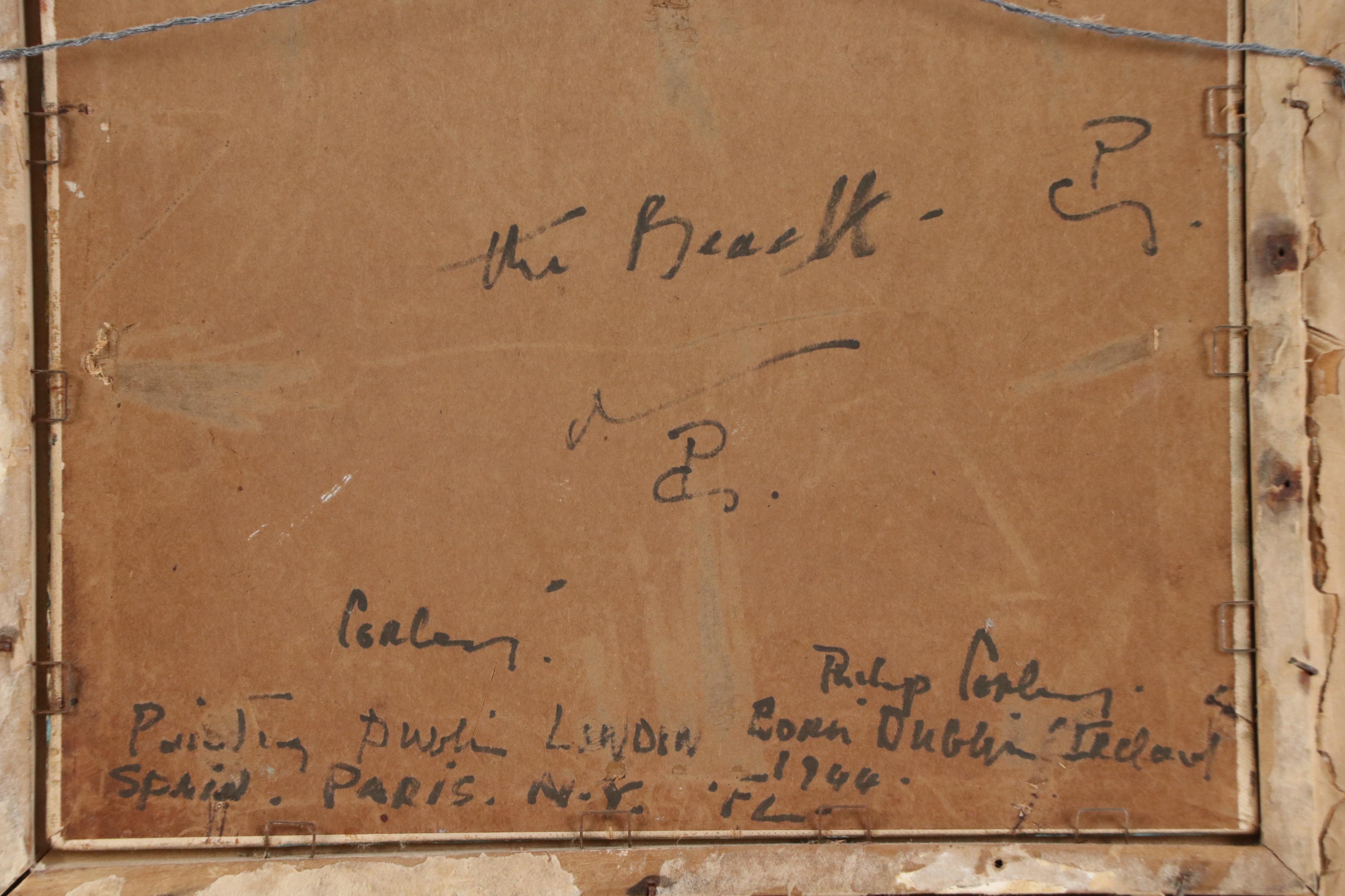 Philip Corley Impressionist Style Oil Painting "The Beach," Late 20th Century