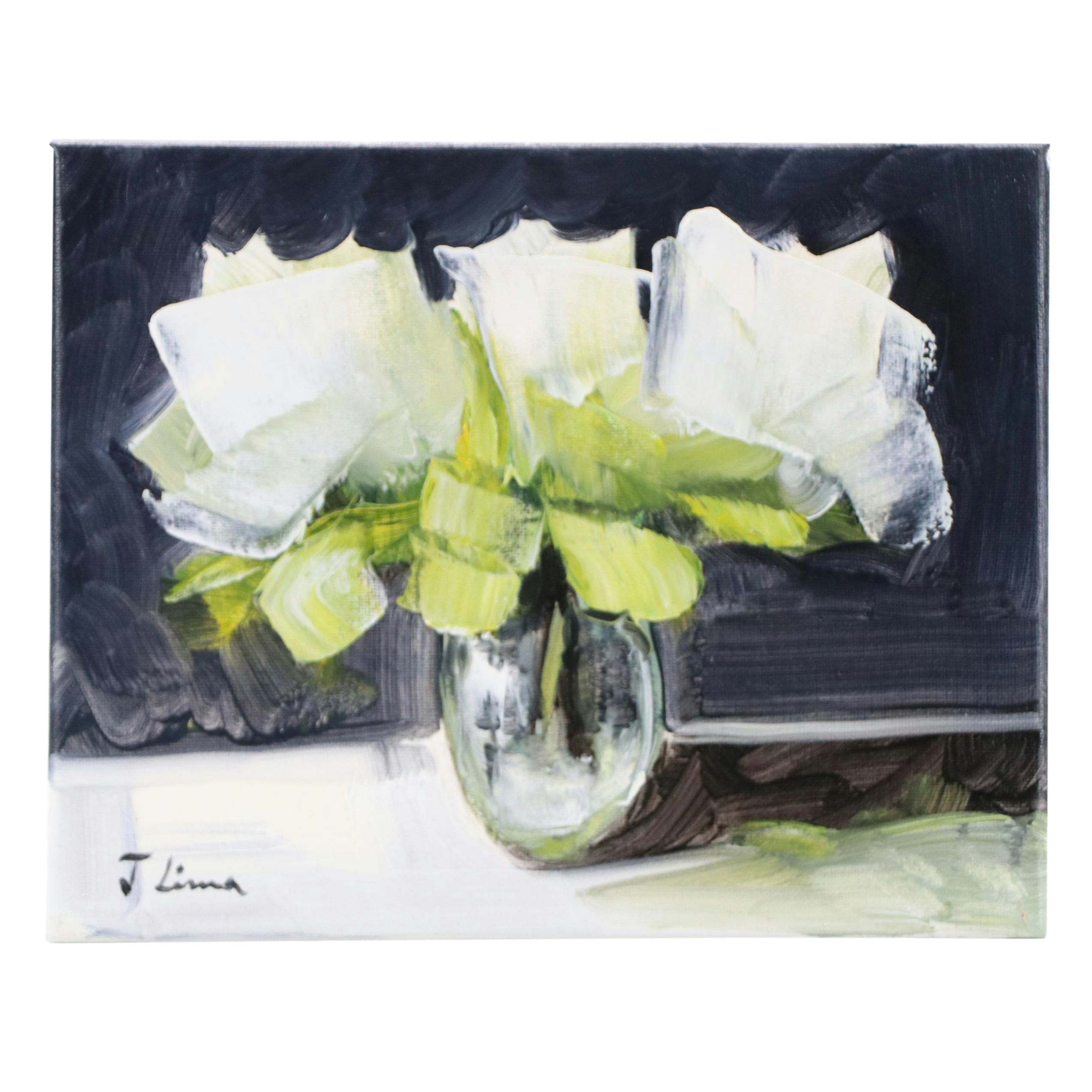 José M. Lima Floral Still Life Oil Painting, 2025