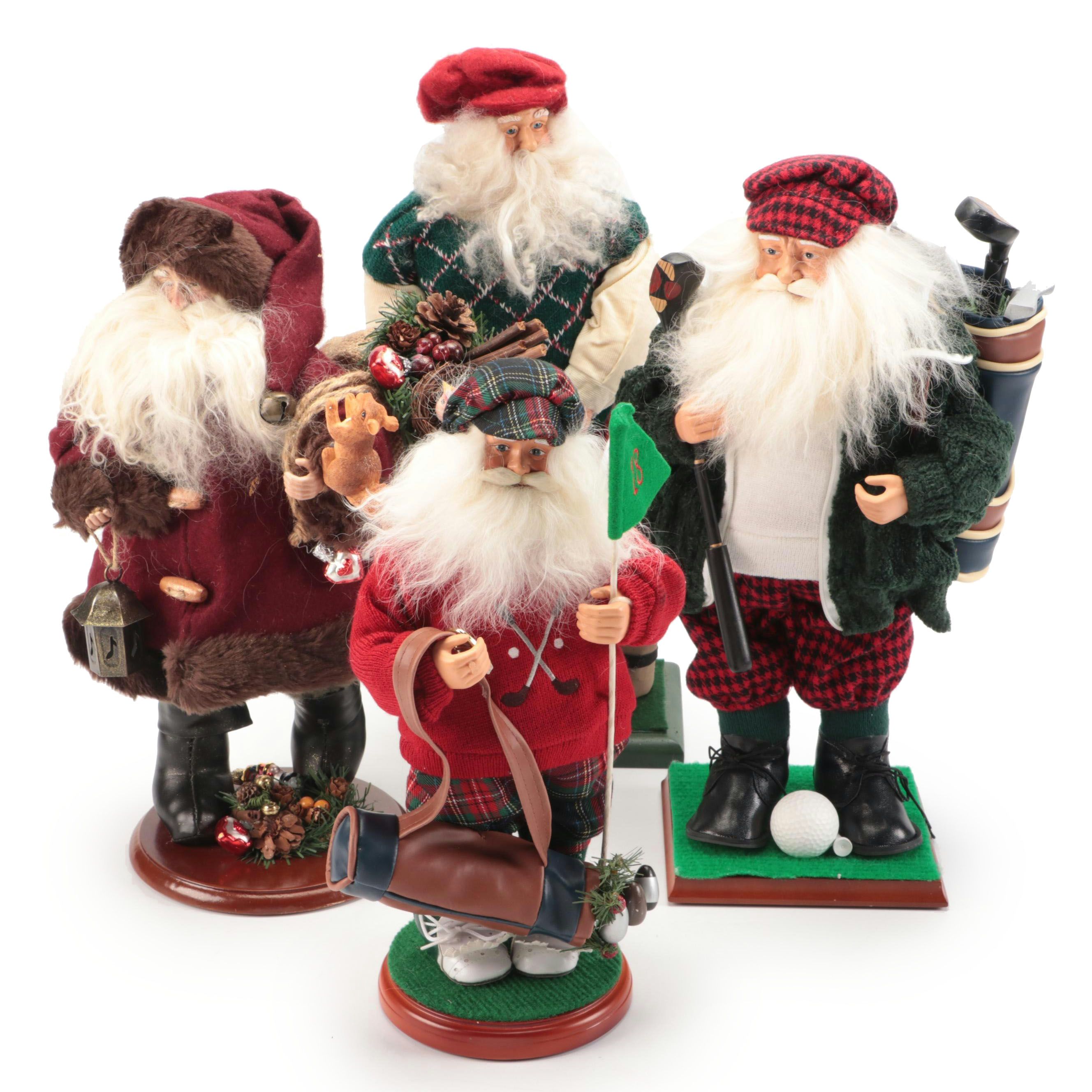 Golfing with Other Santa Claus Figurines