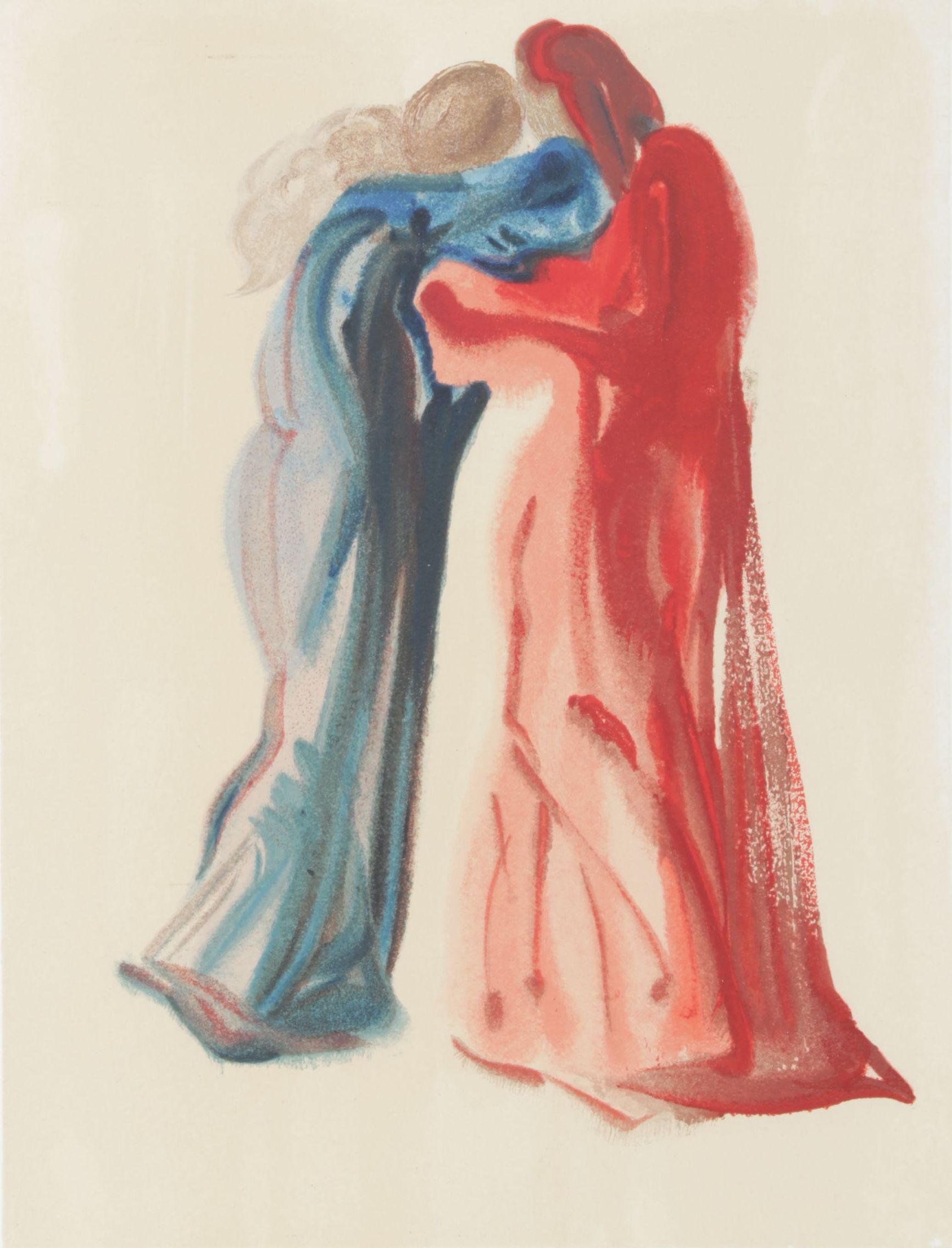 Salvador Dalí Wood Engraving "Rencontre de Dante et Béatrice," 1960-1964