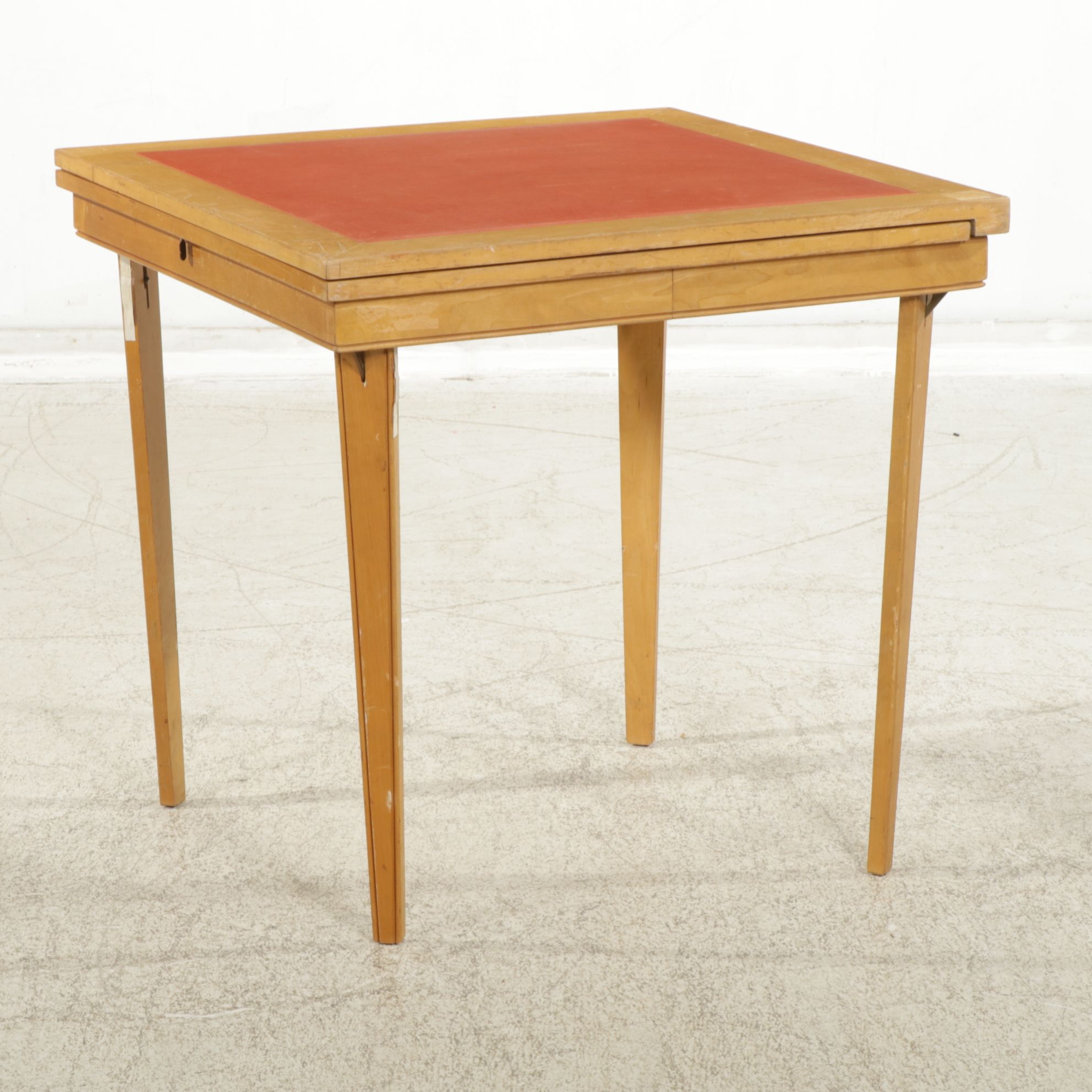 Starmore Folding Wood Table with Four Chairs, Mid to Late 20th Century