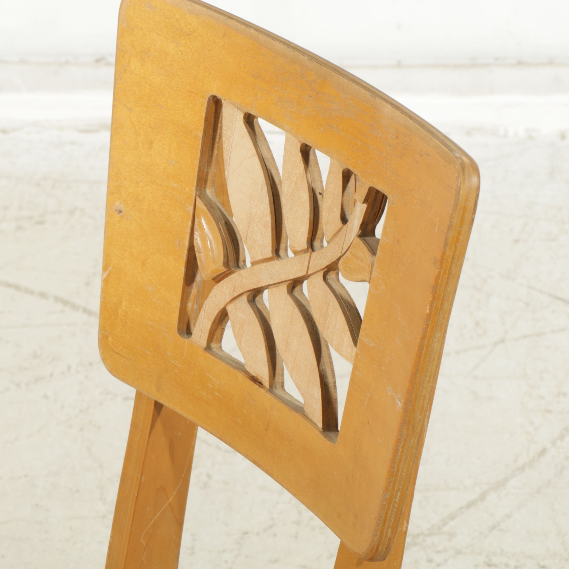 Starmore Folding Wood Table with Four Chairs, Mid to Late 20th Century
