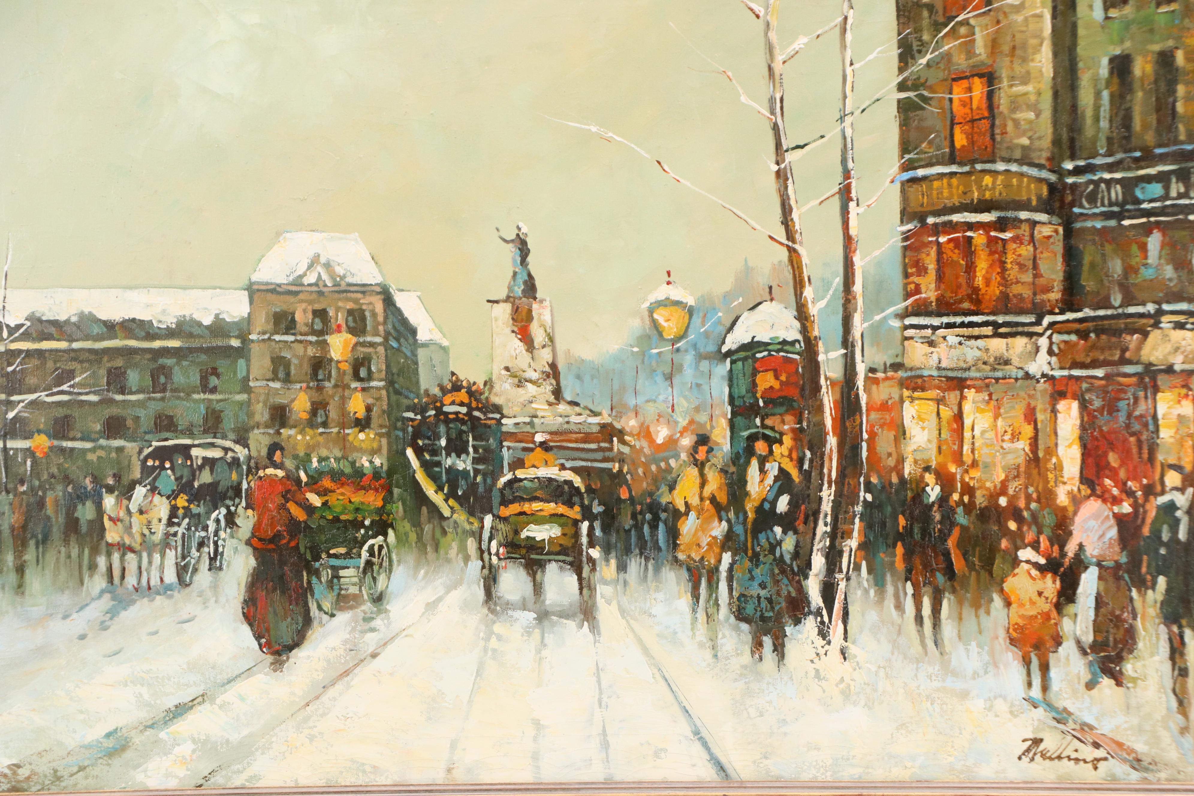 Maltino Impressionist Style Oil Painting "Winter in Paris"