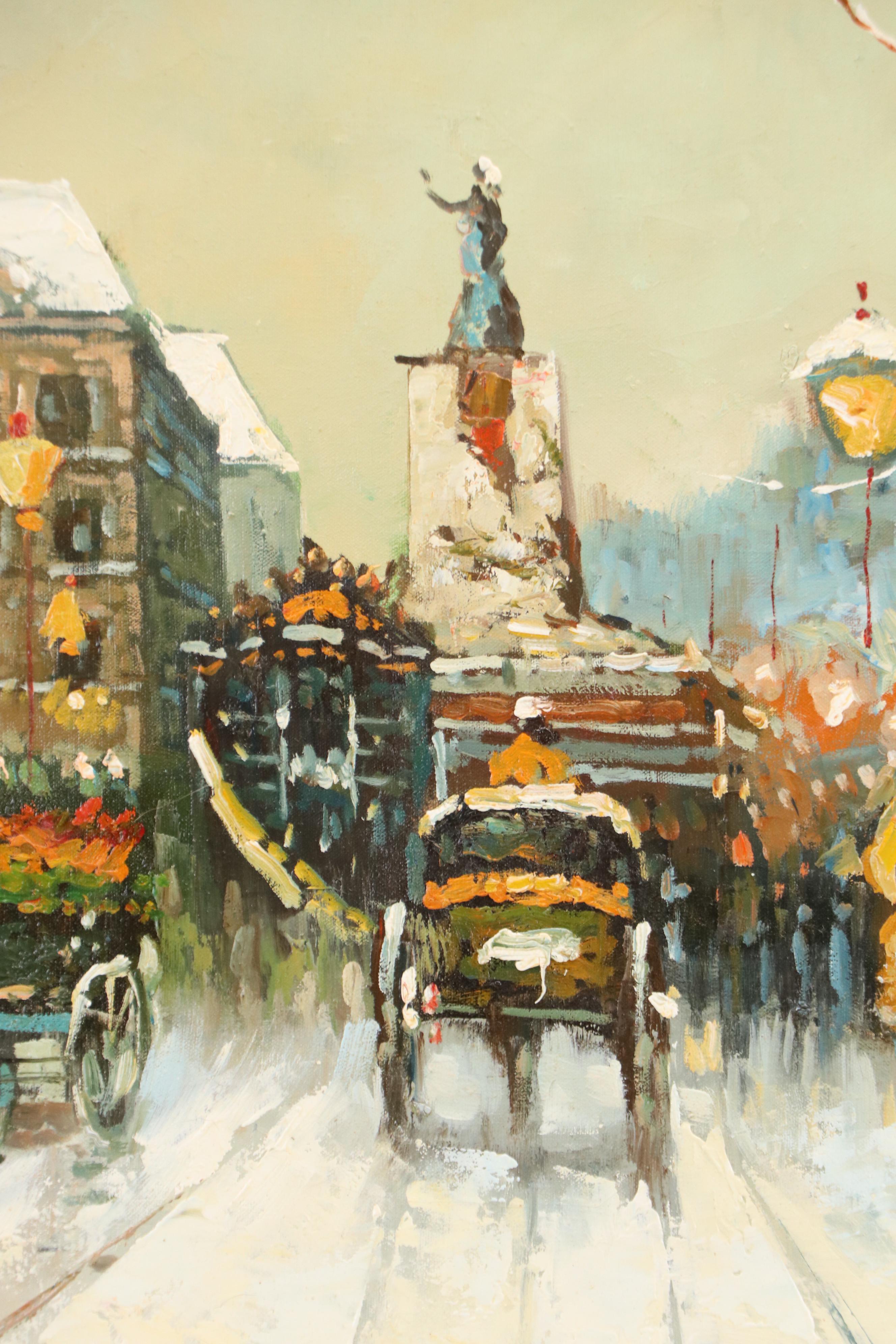 Maltino Impressionist Style Oil Painting "Winter in Paris"