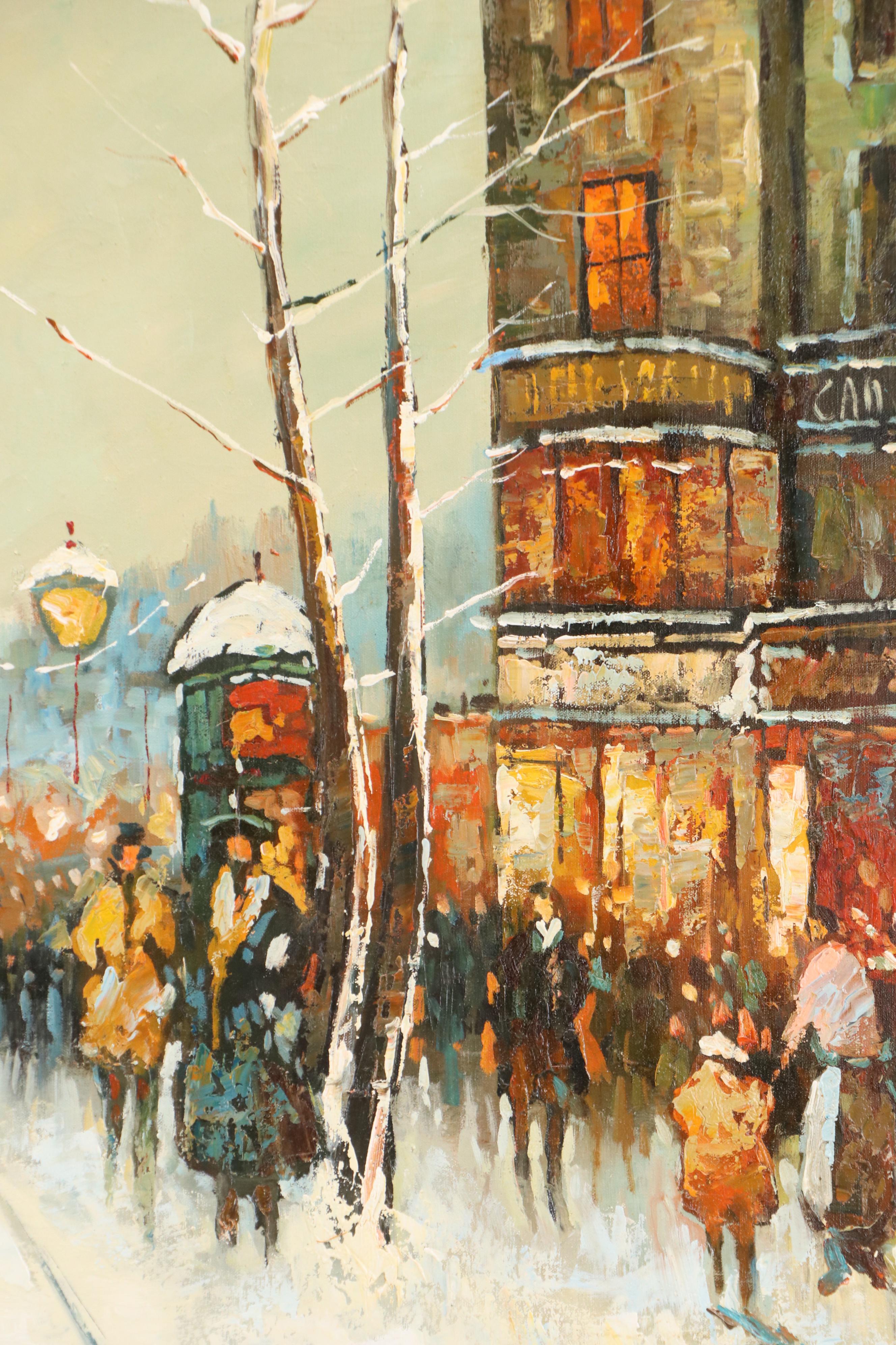 Maltino Impressionist Style Oil Painting "Winter in Paris"