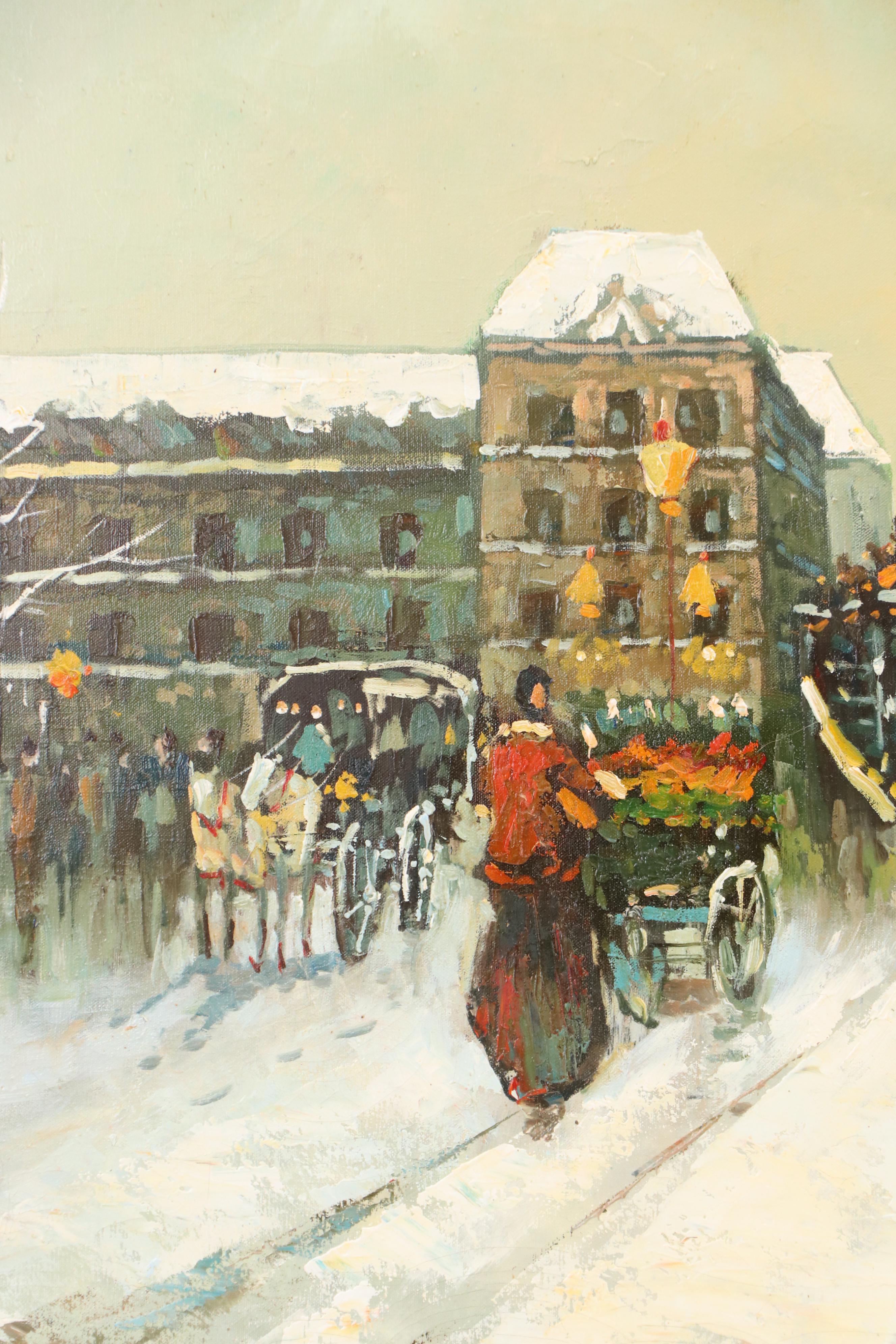 Maltino Impressionist Style Oil Painting "Winter in Paris"