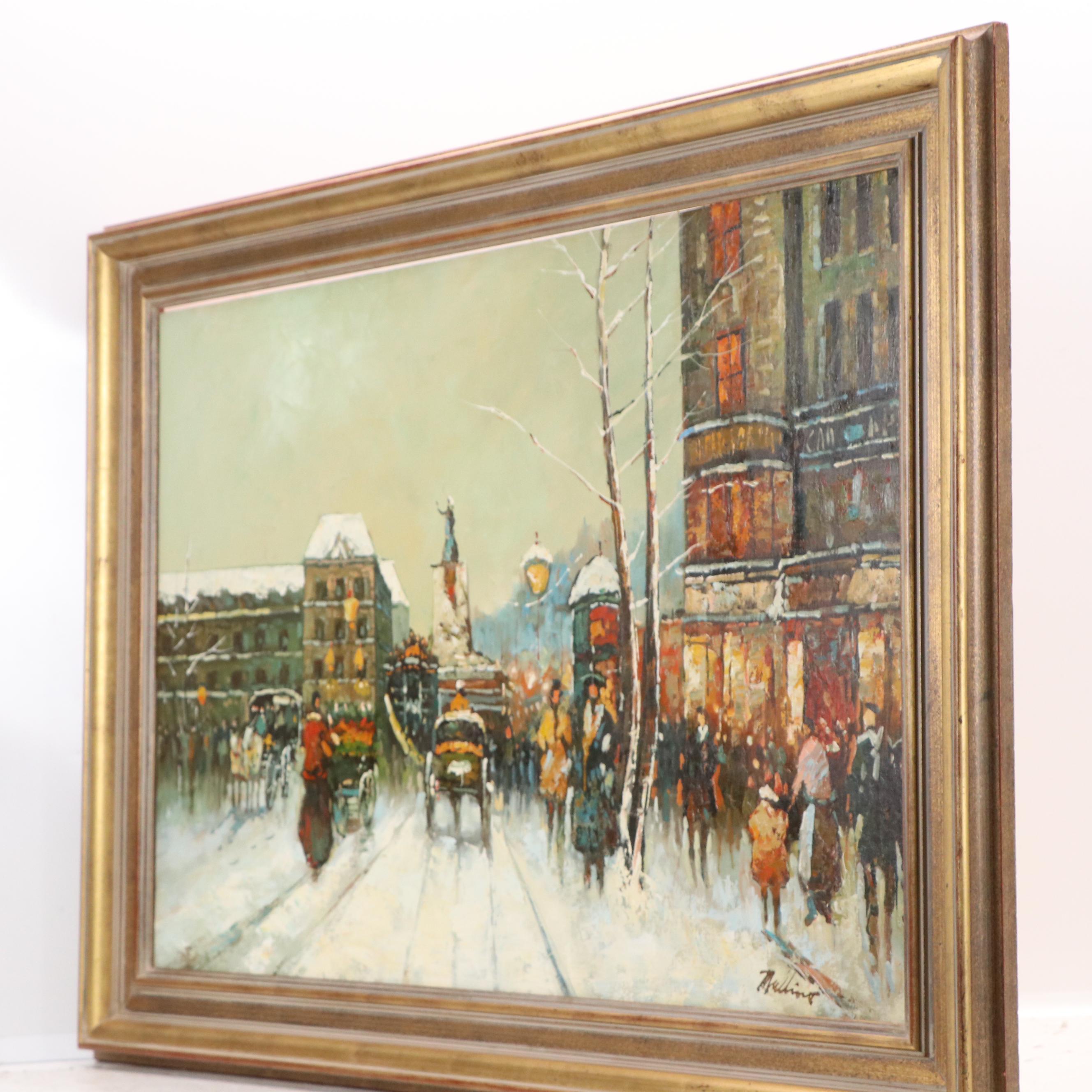 Maltino Impressionist Style Oil Painting "Winter in Paris"