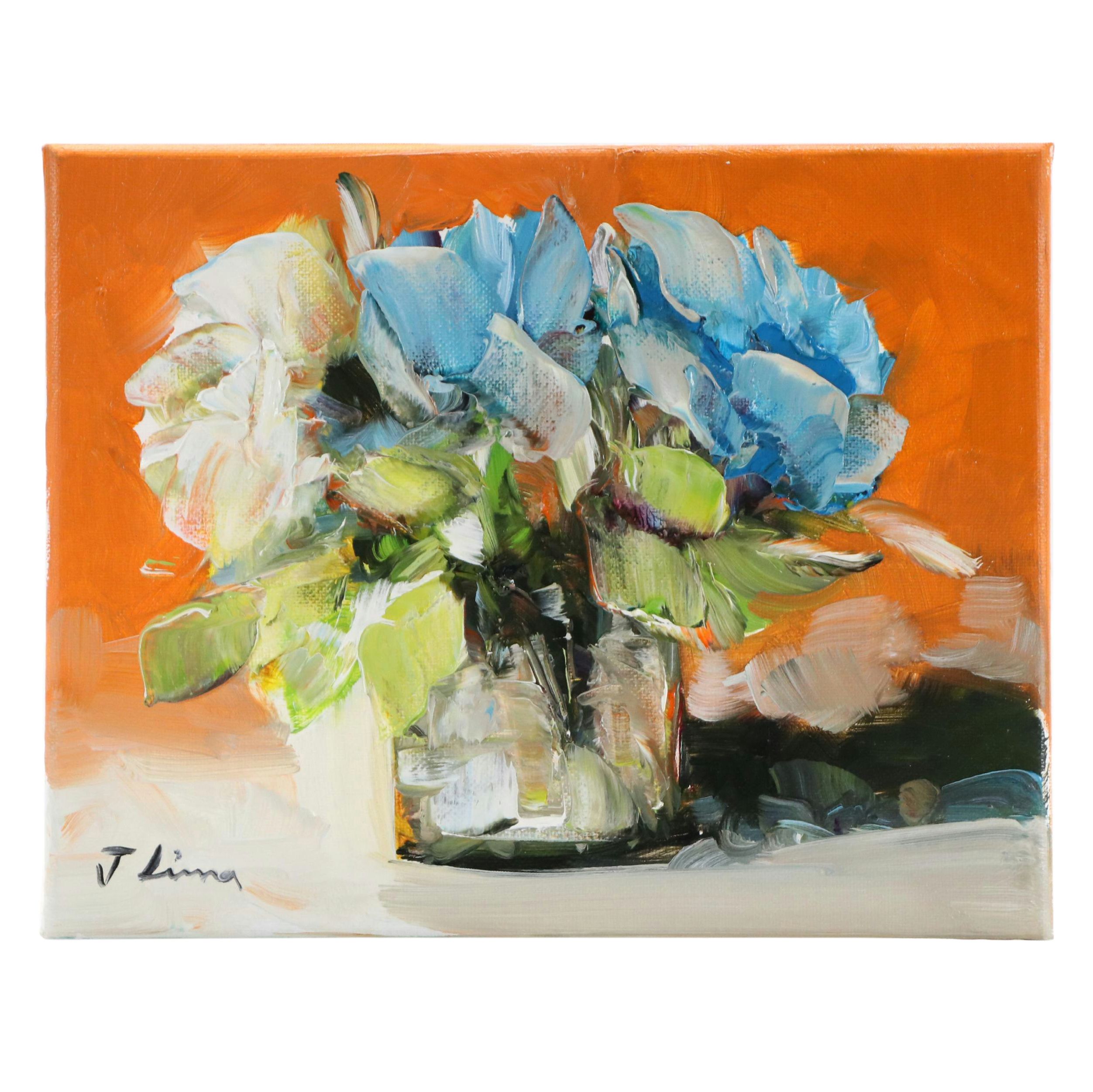 José M. Lima Floral Still Life Oil Painting, 2025