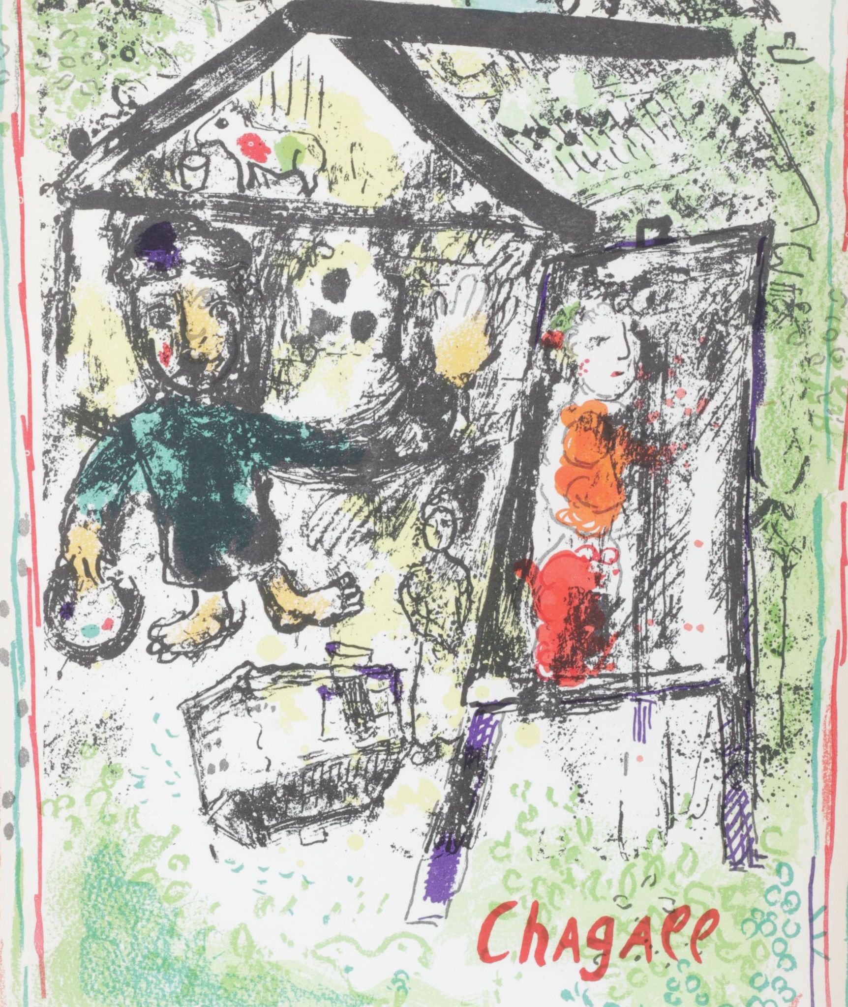 Marc Chagall Color Lithograph Cover for "Derrière le Miroir," 1969
