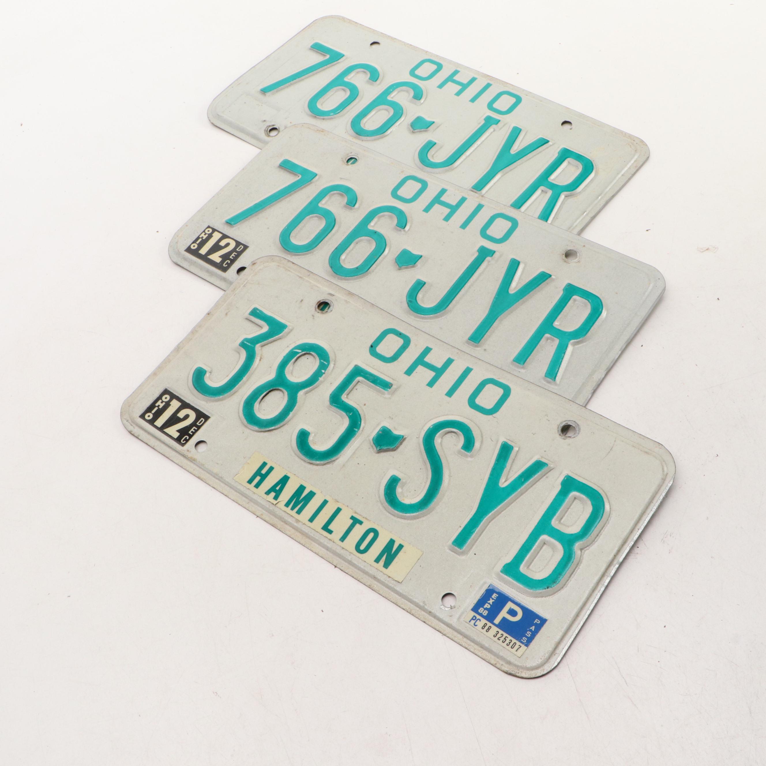 Ohio Farm, Trailer and Vehicle License Plates and Diecast Toy Cars