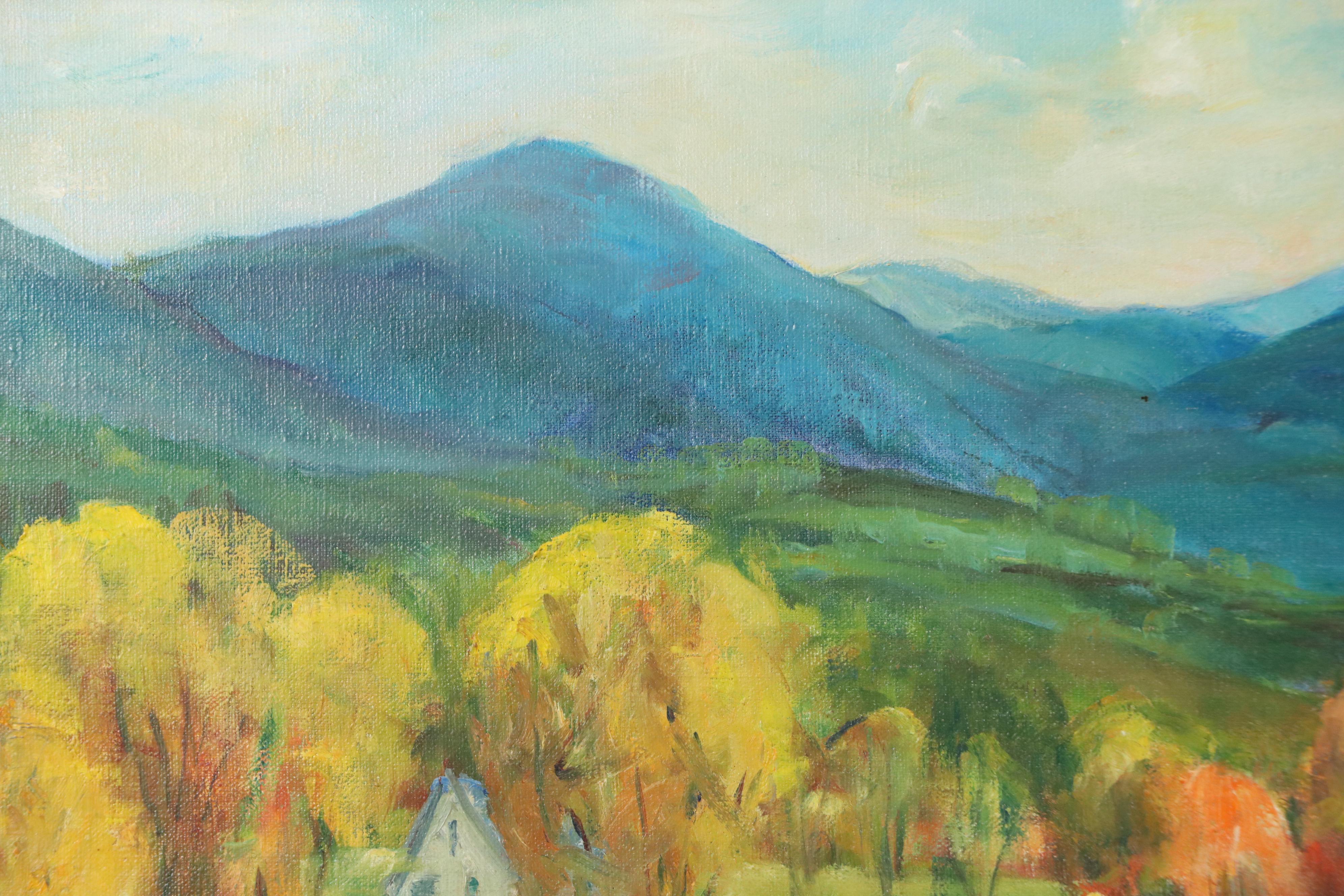 Gallagher Oil Painting of Rural Landscape with Farm