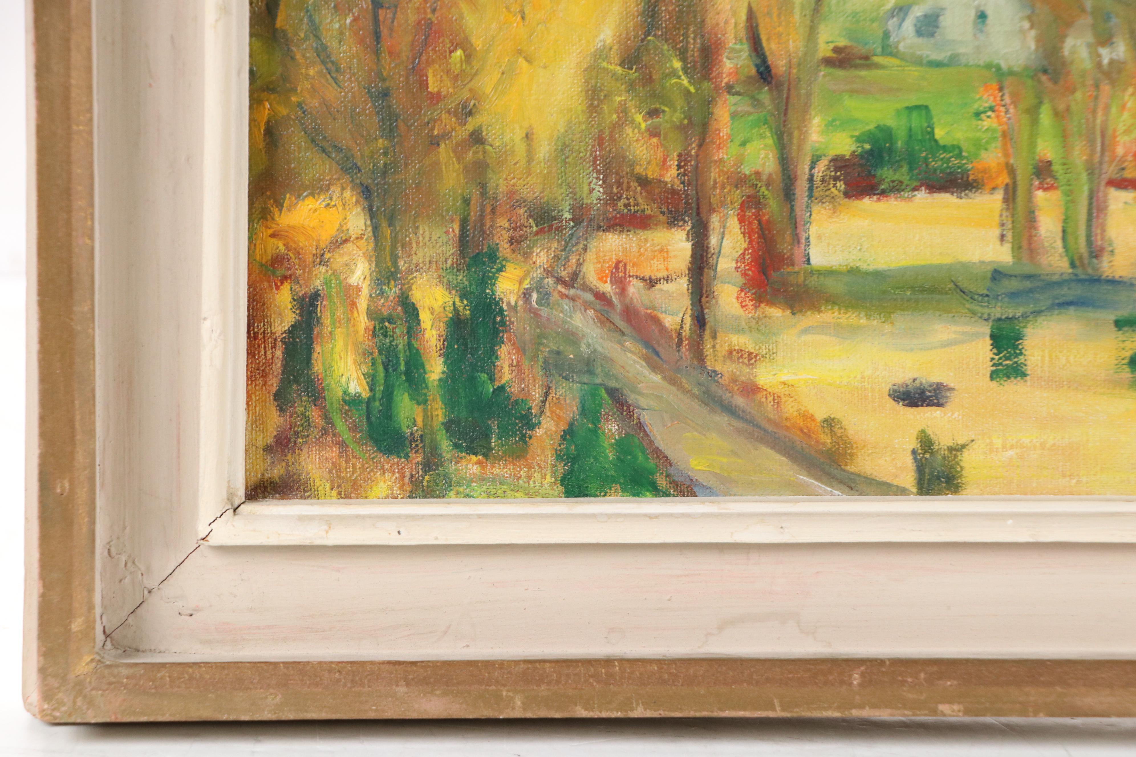 Gallagher Oil Painting of Rural Landscape with Farm