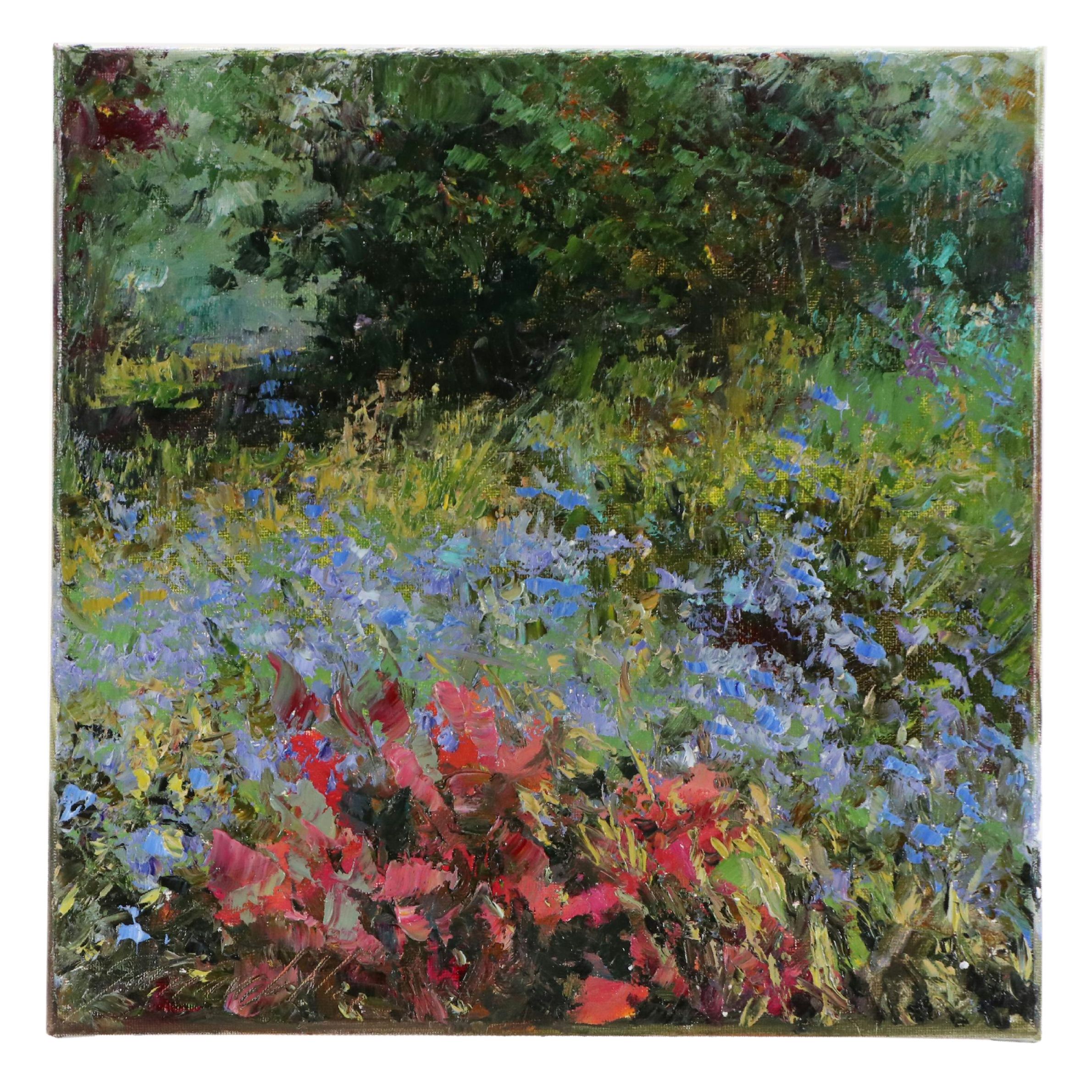 Garncarek Aleksander Floral Landscape Oil Painting, 2025