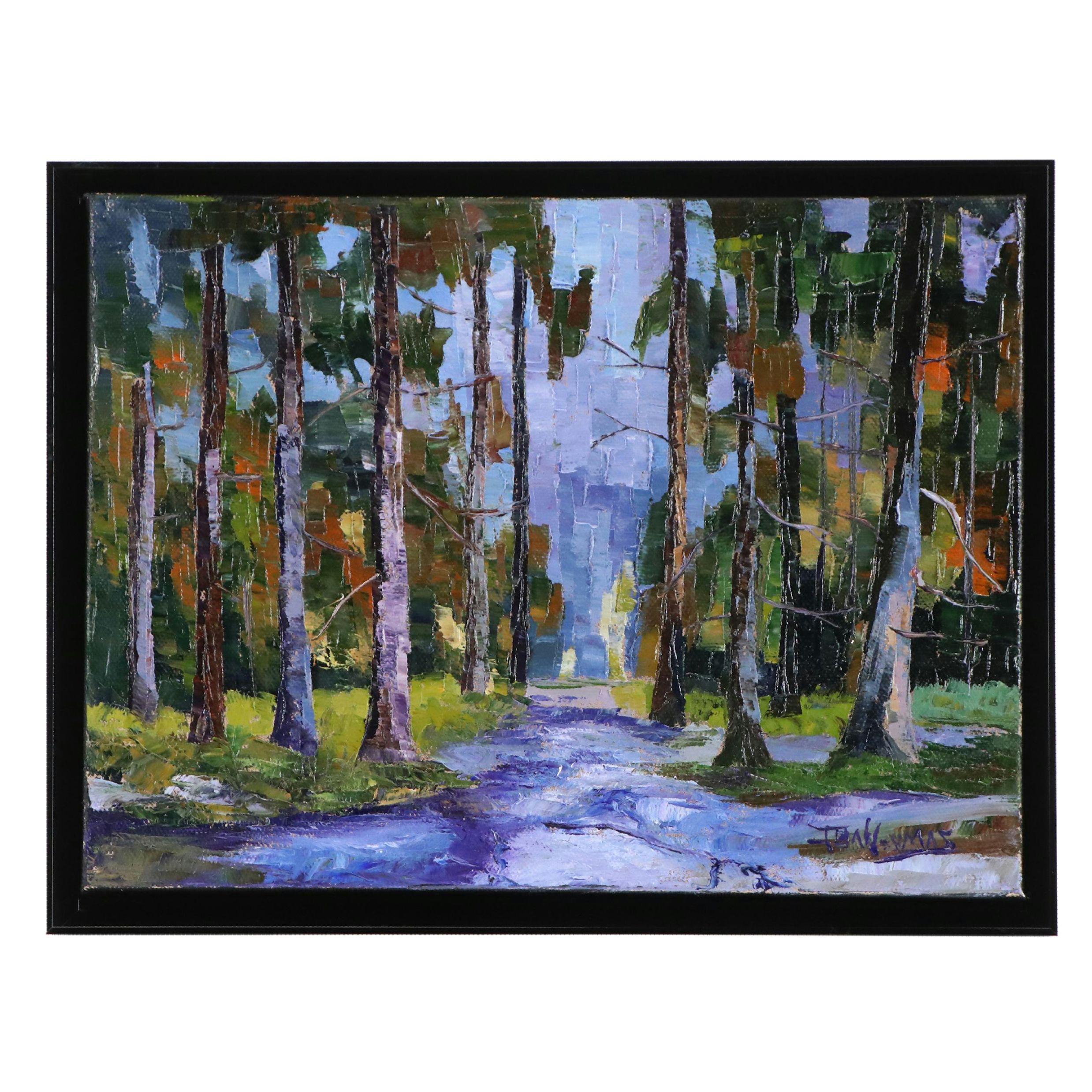 James Baldoumas Landscape Oil Painting "Forest Scene," 2025