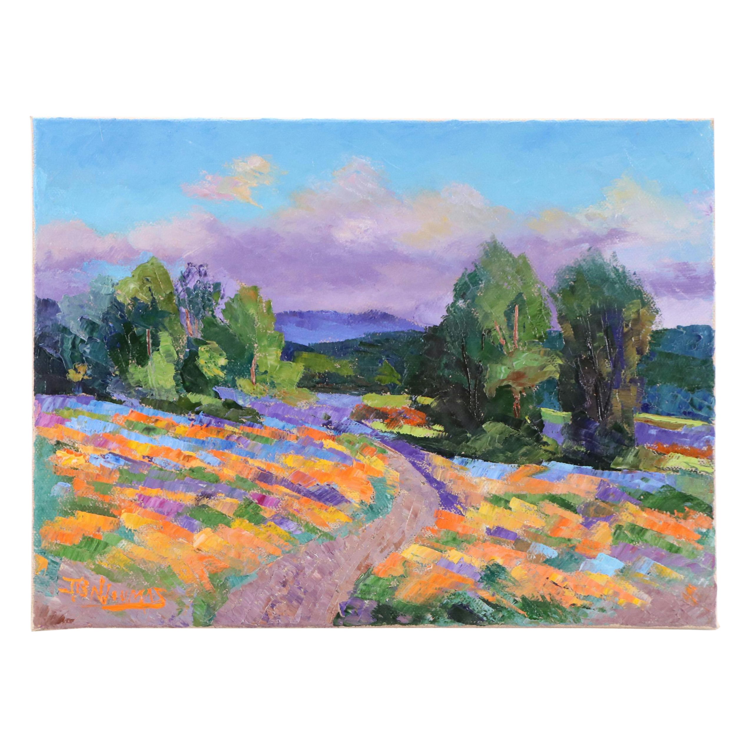 James Baldoumas Landscape Oil Painting "Wild Flowers," 2025