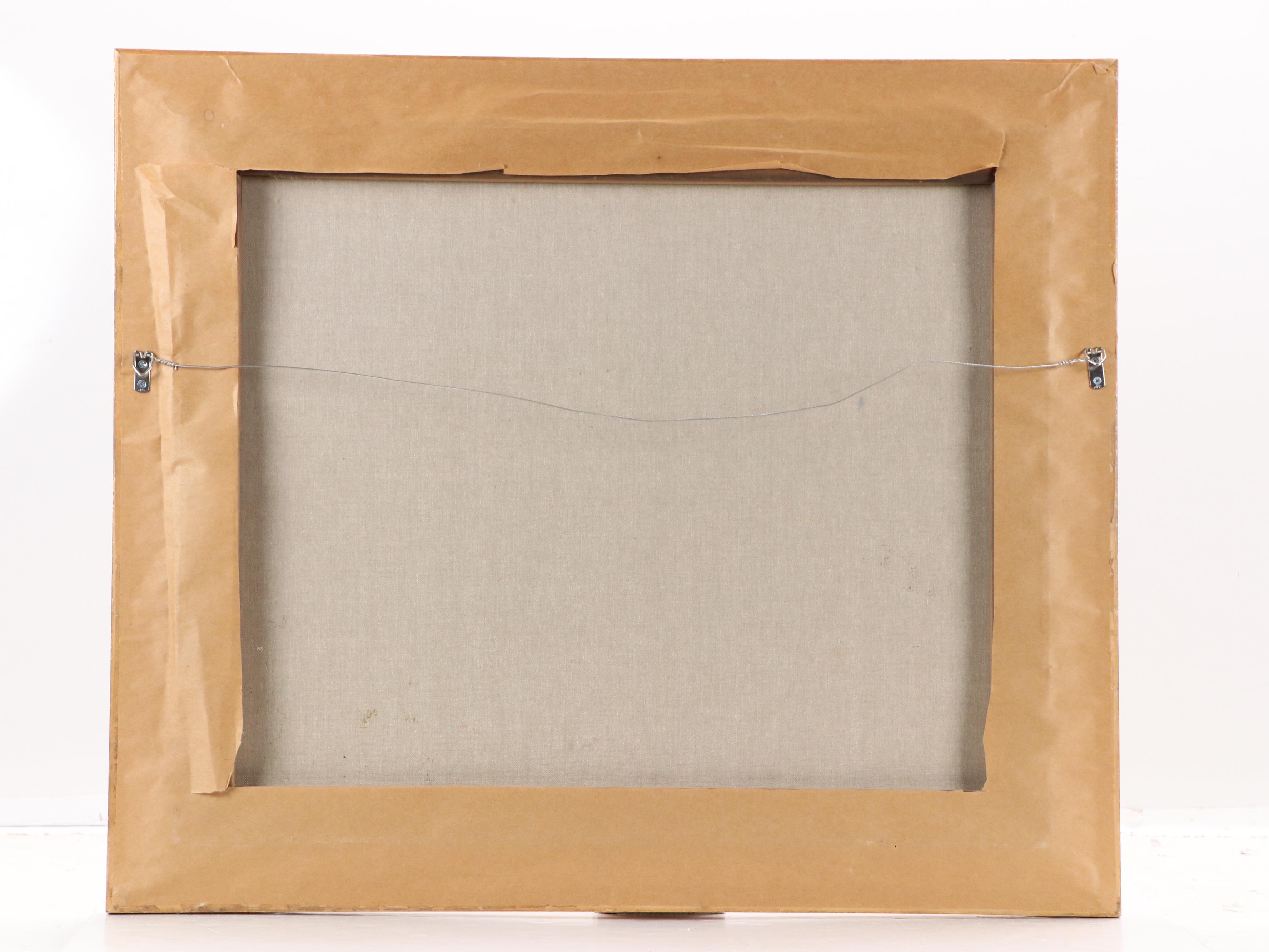 John Rollins Landscape Oil Painting with Stone Monument, Mid–Late 20th Century