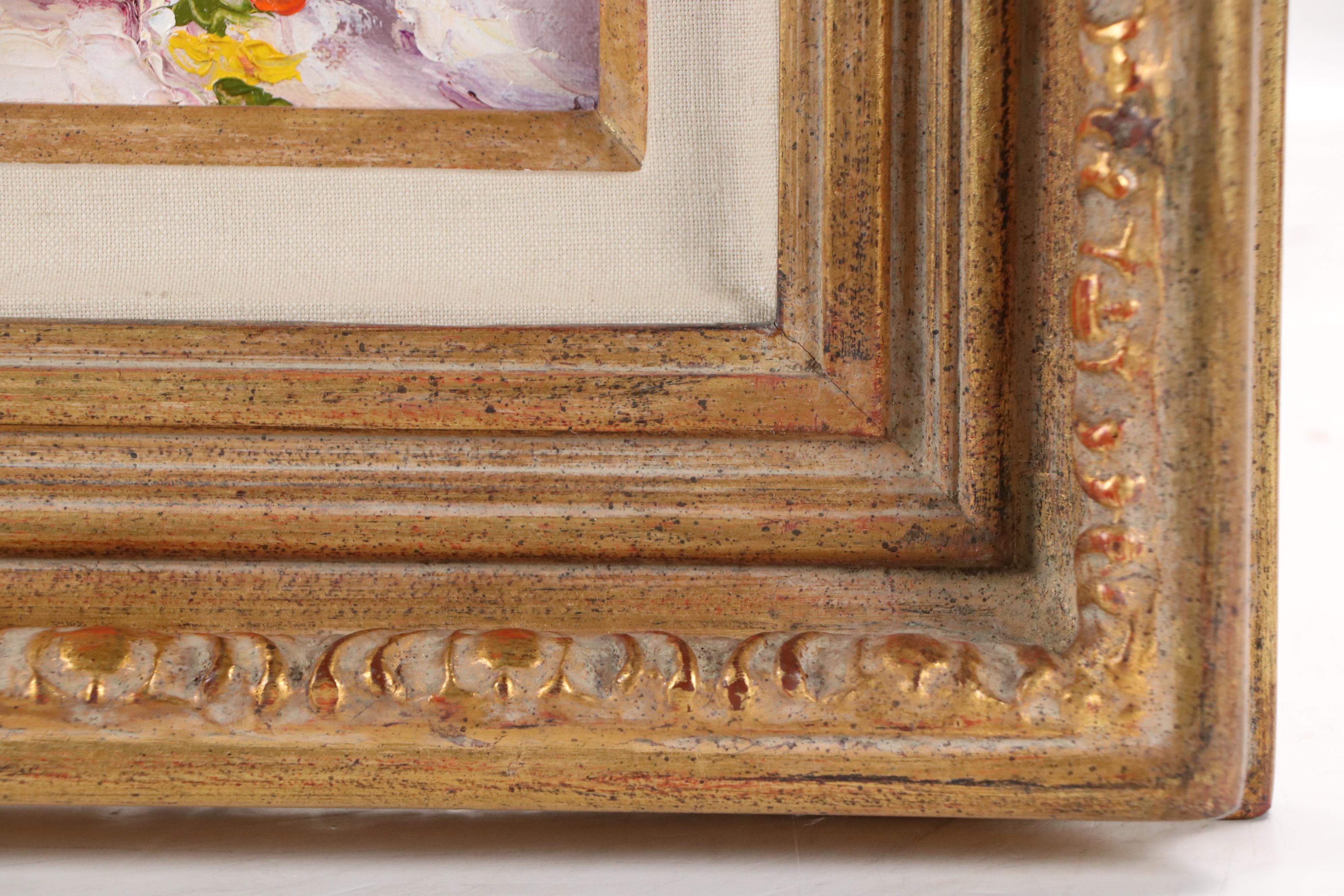 Sandra Boschet Impasto Oil Painting "Dressed for Tea," Late 20th–21st Century