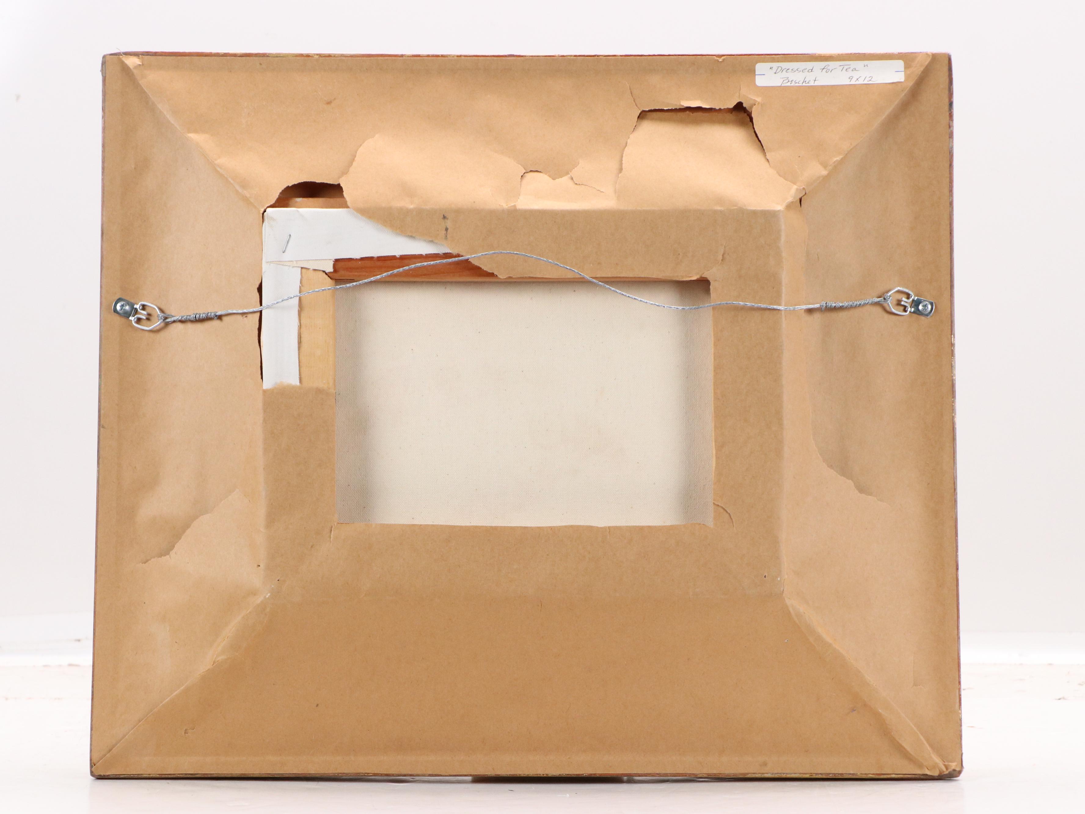 Sandra Boschet Impasto Oil Painting "Dressed for Tea," Late 20th–21st Century