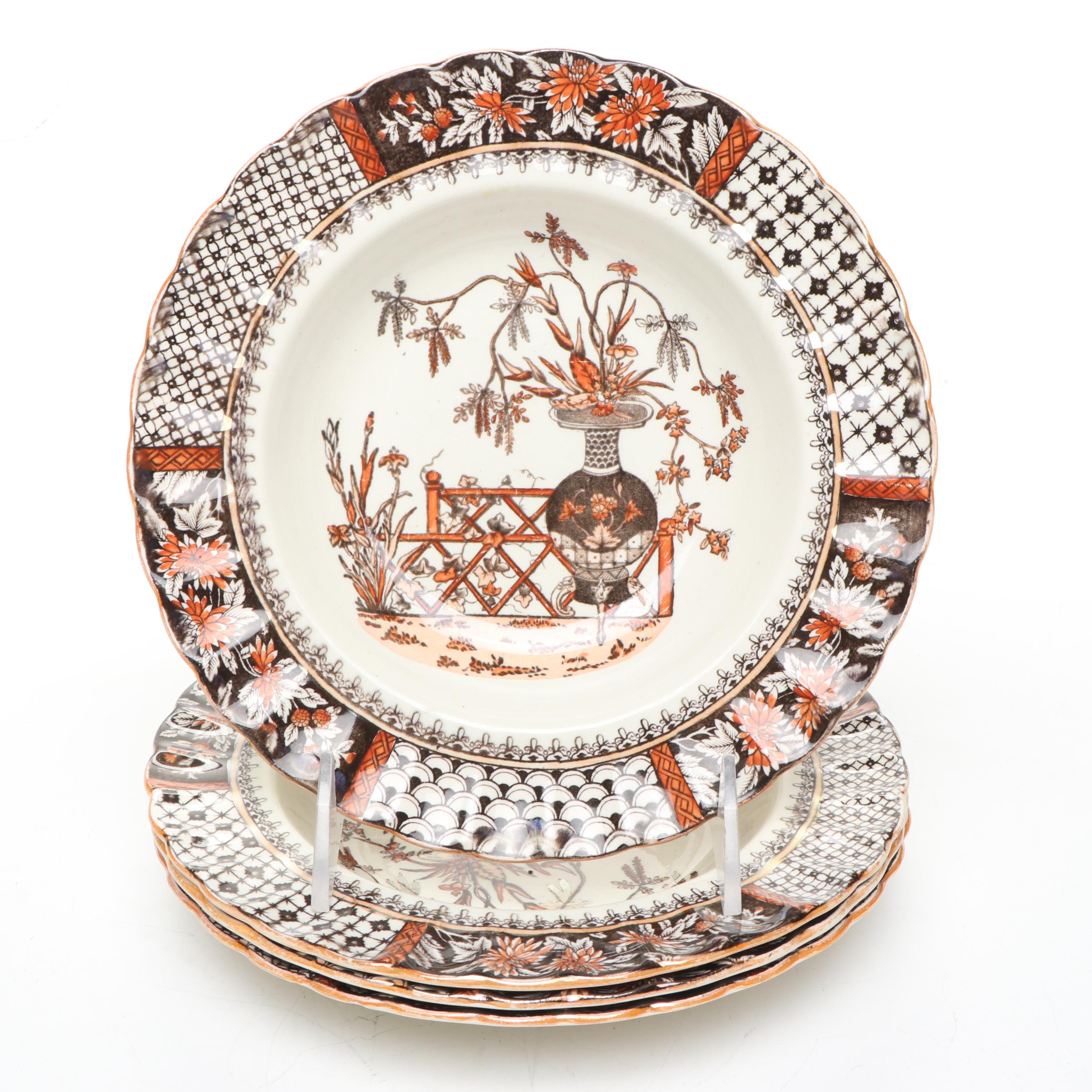 Faux Potted Plant with Spode "Chrysanthemum" Plates and More Home Décor