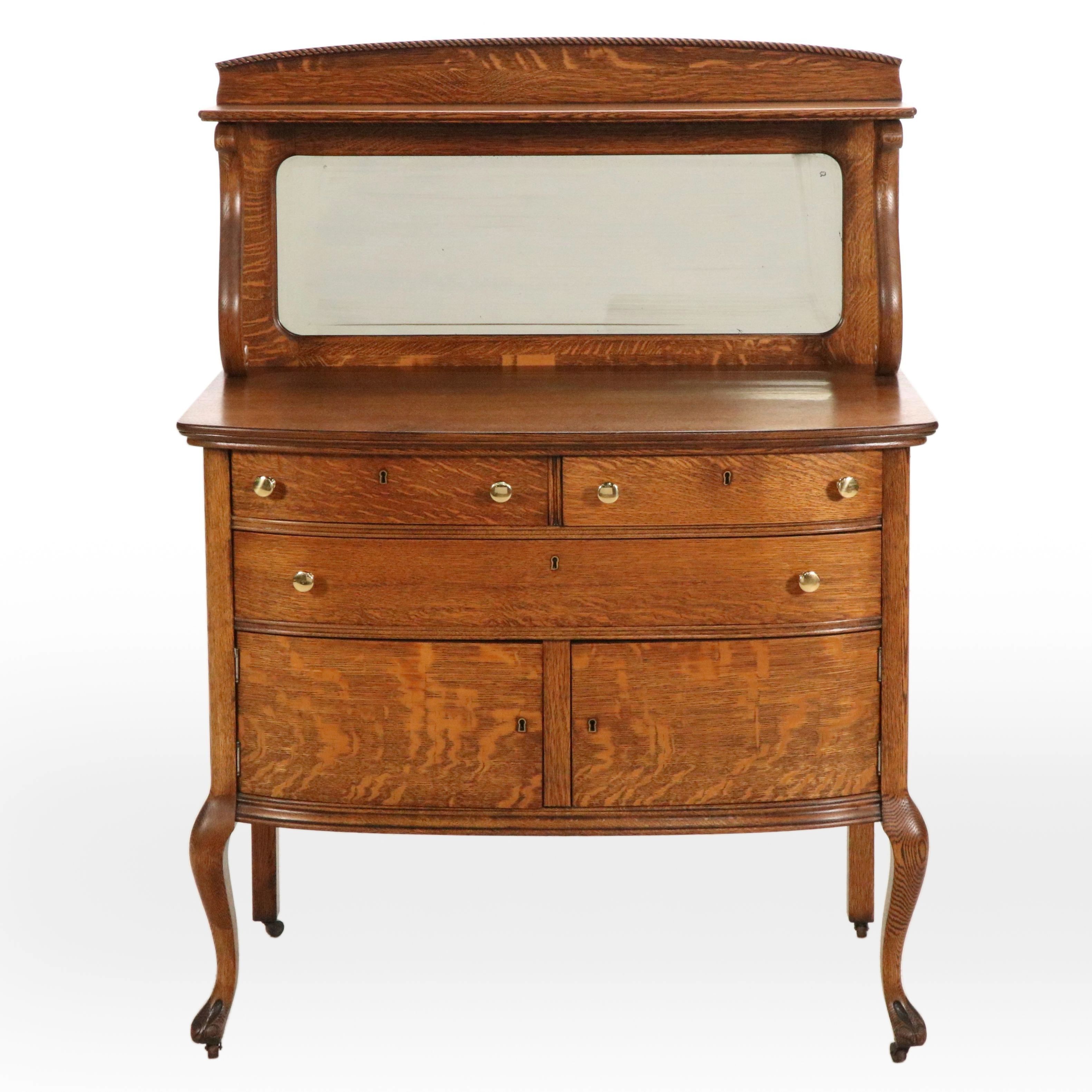 F&H "The Favorite Line" Victorian Style Oak Dresser