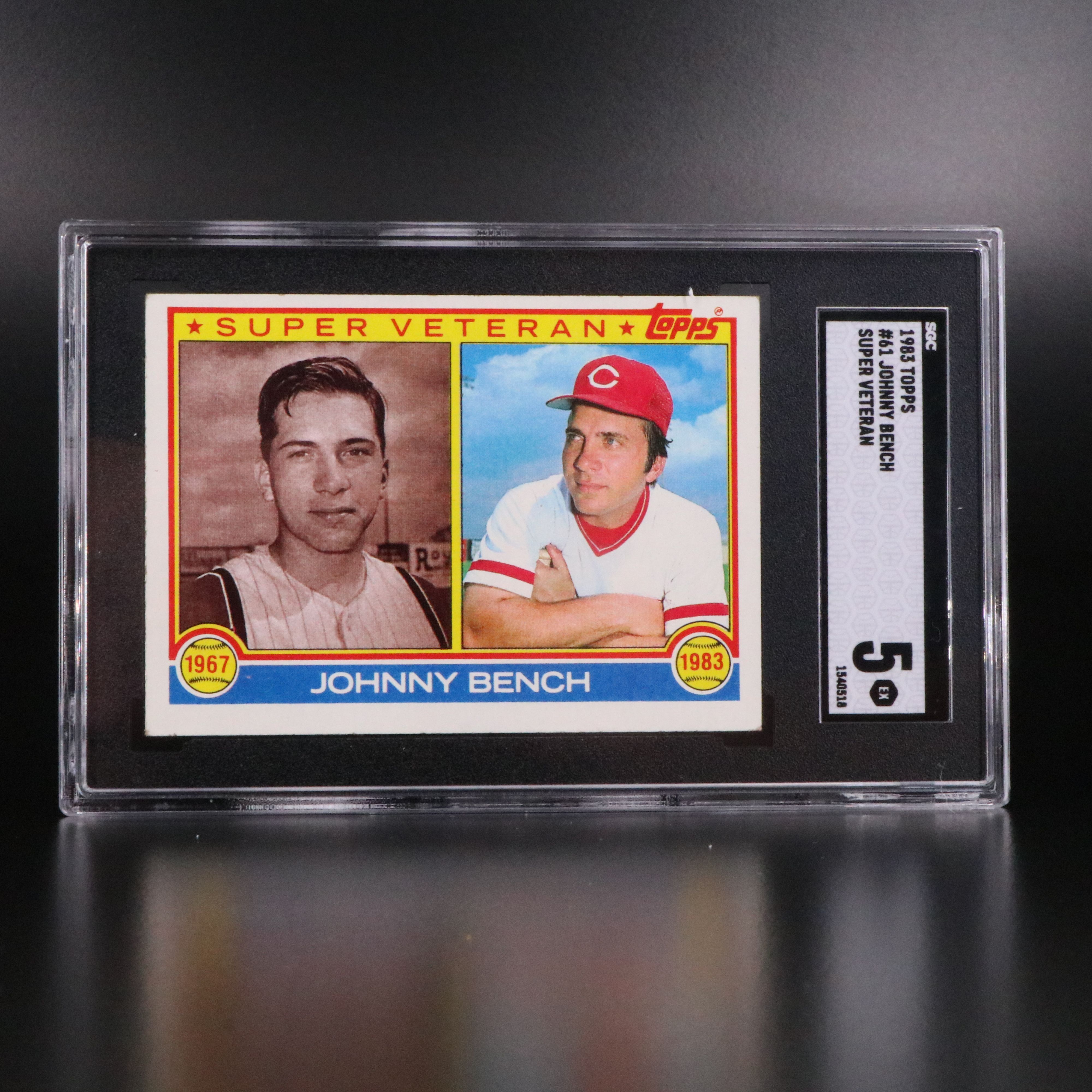 Johnny Bench SGC Graded Topps Cincinnati Reds Baseball Cards, 1980-1983