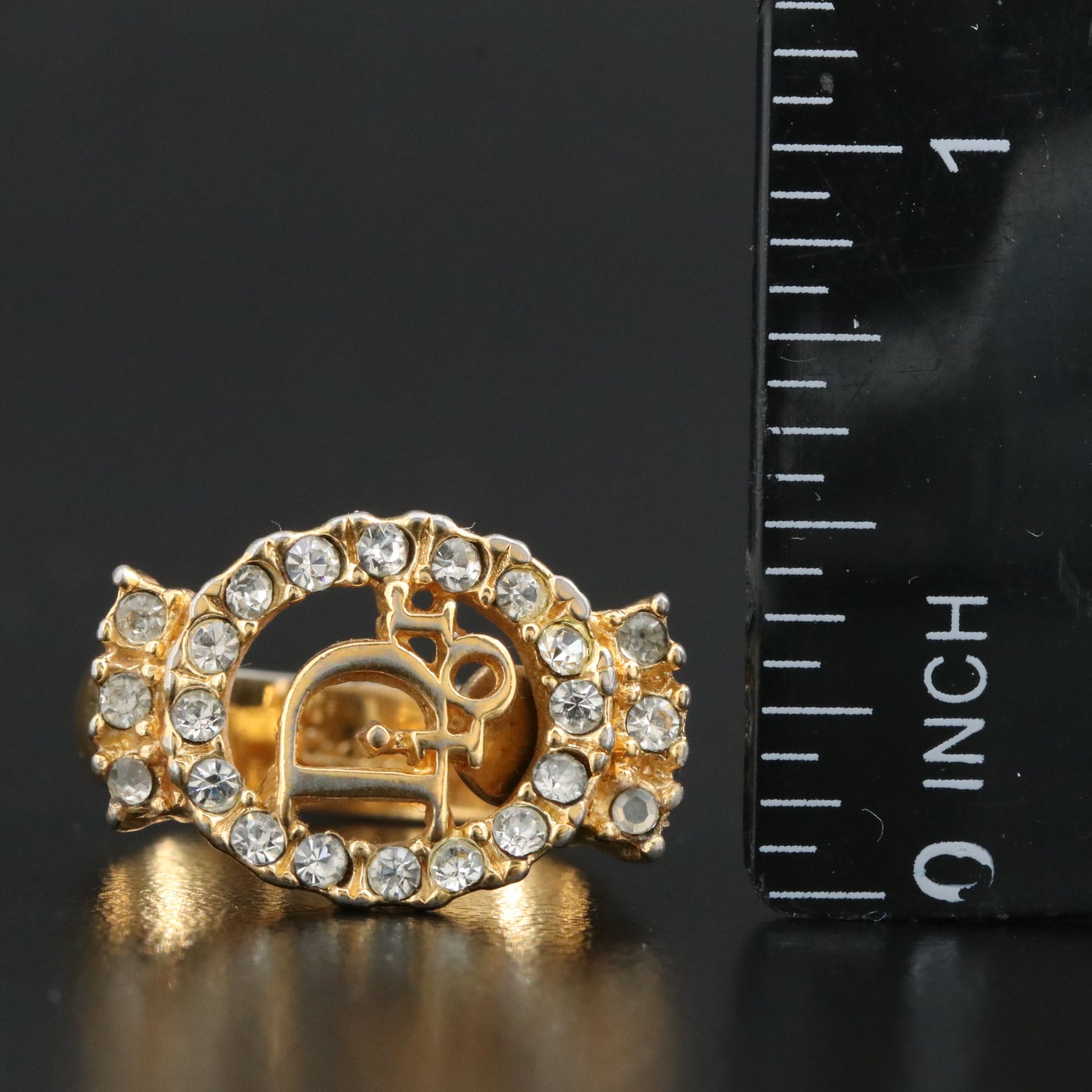 Dior Logo Crystal Ring