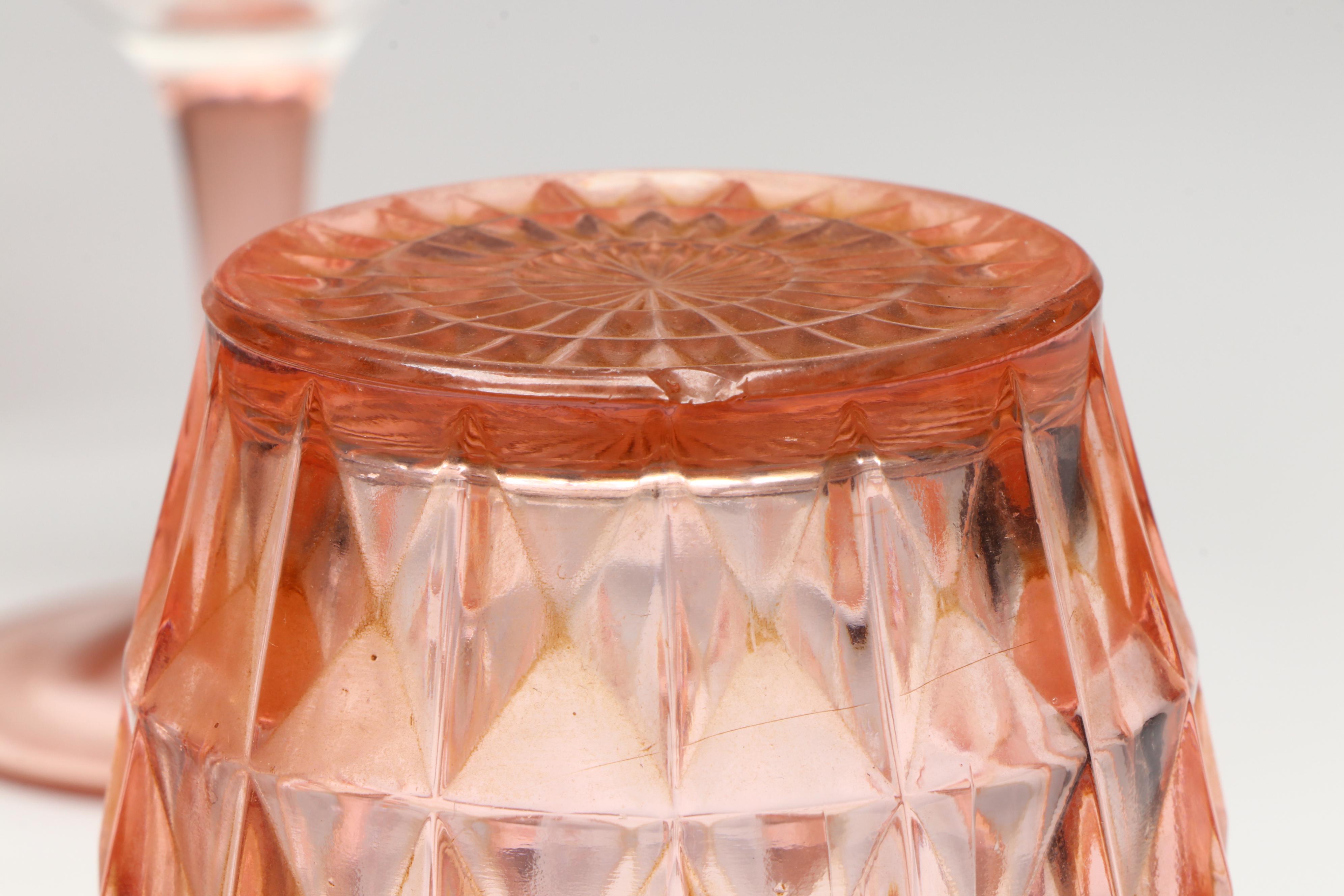 Jeannette "Cherry Blossom Pink" and More Depression Glass with Other Tableware