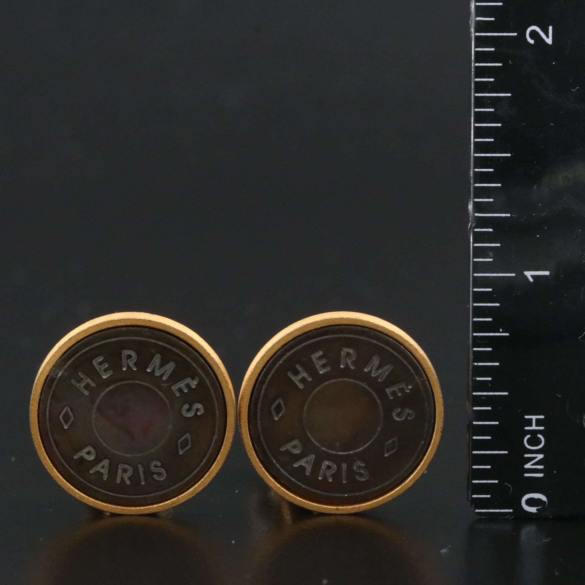 Hermès Clou de Selle Mother-of-Pearl Clip Earrings