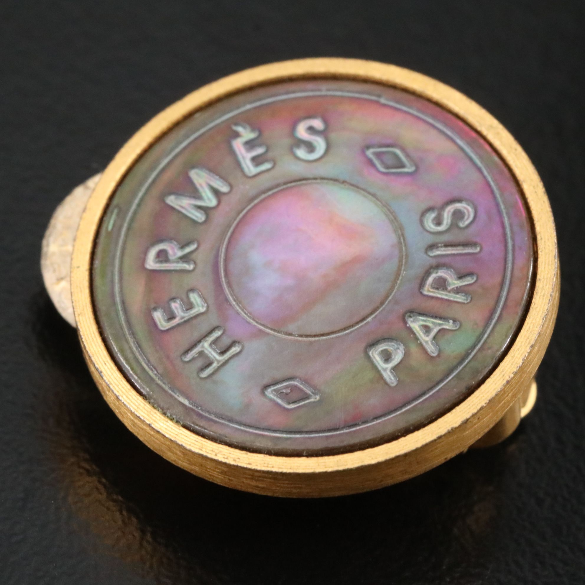 Hermès Clou de Selle Mother-of-Pearl Clip Earrings