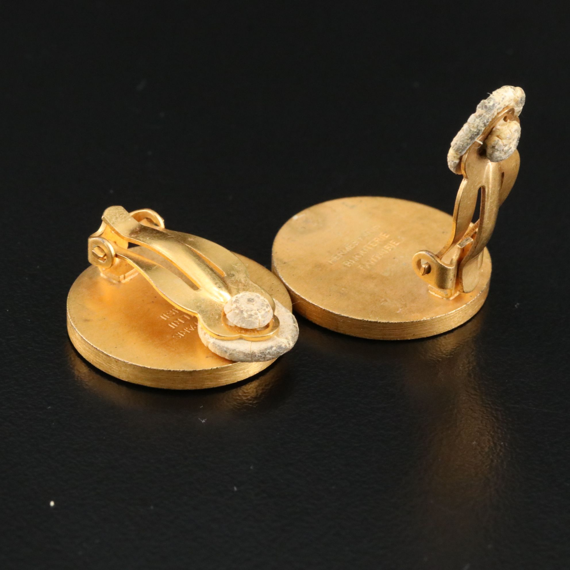 Hermès Clou de Selle Mother-of-Pearl Clip Earrings