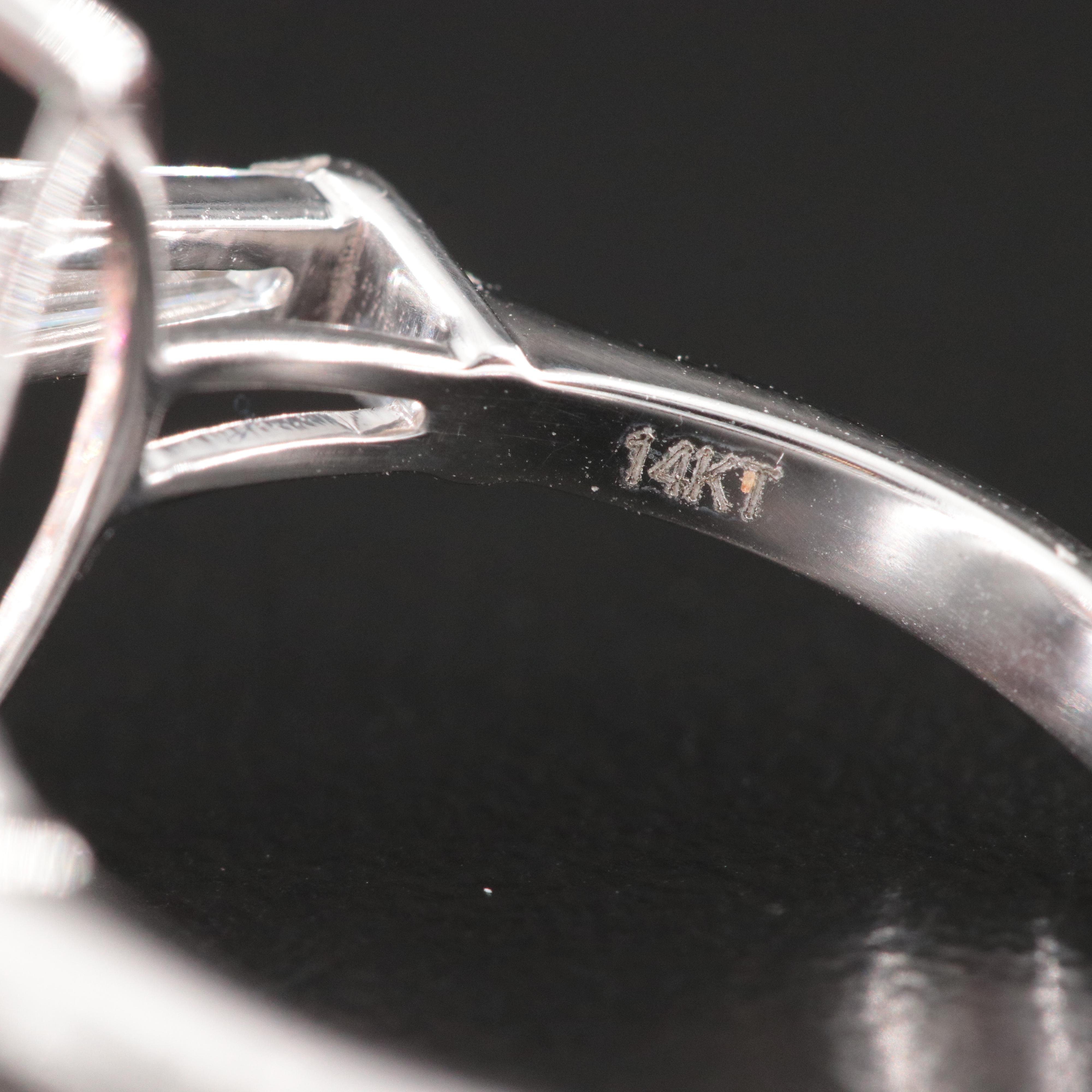 14K 3.45 CTW Lab Grown Diamond Ring with Fancy Pink Center and IGI Report