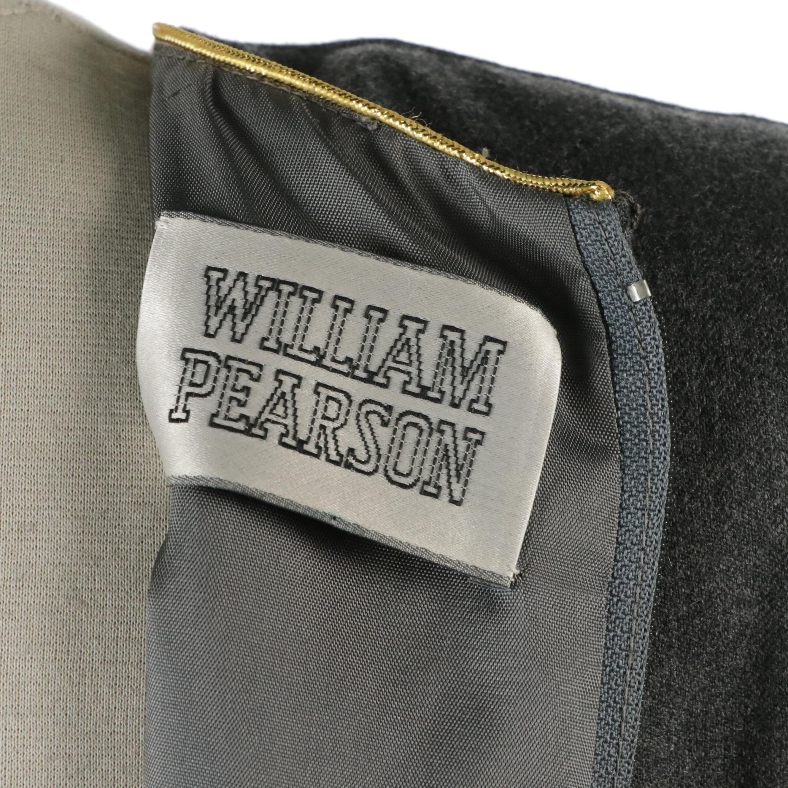 William Pearson Vintage Embellished Grey Wool Dress, Other Black Lace Gown