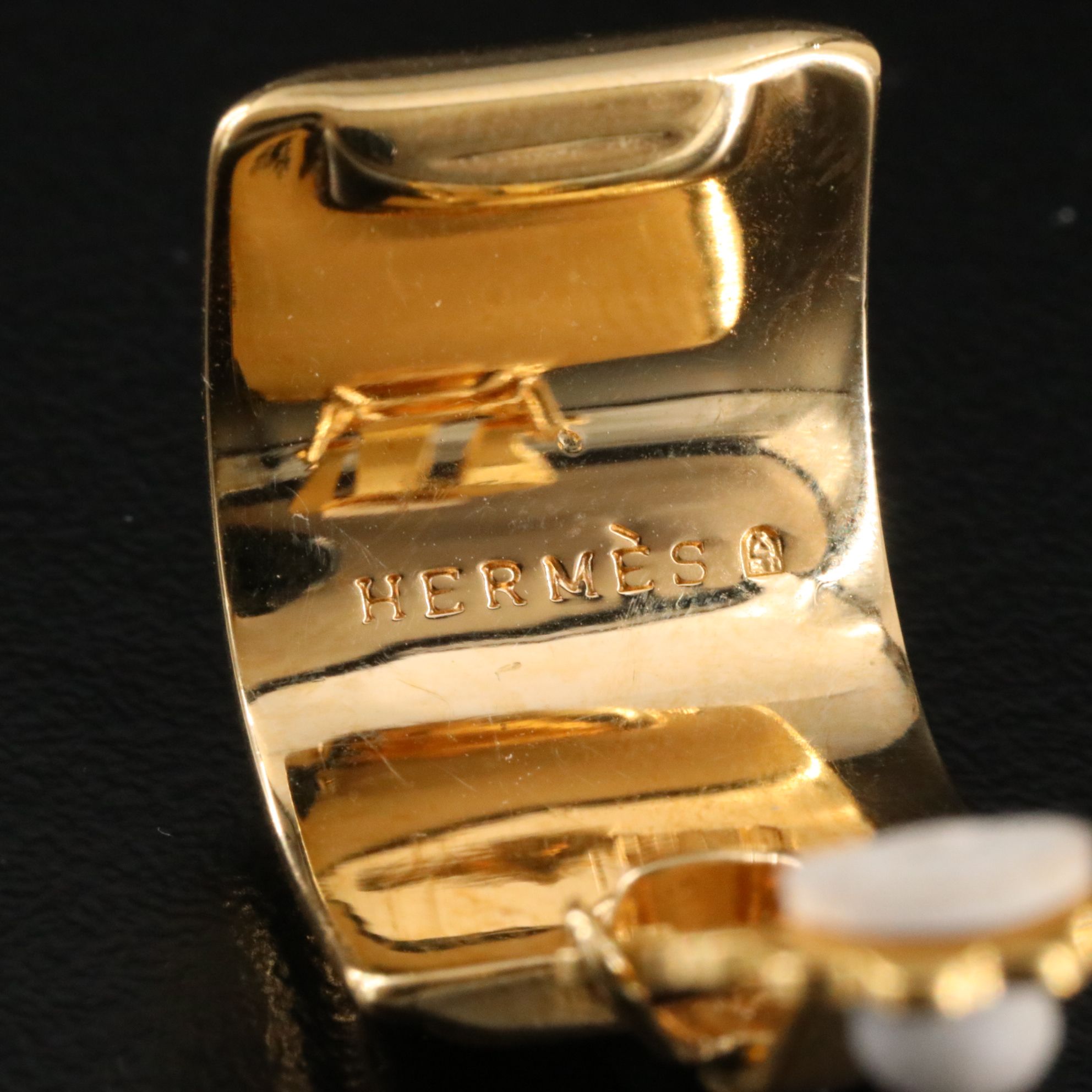 Hermès Rope Motif Pink Enamel Clip Earrings