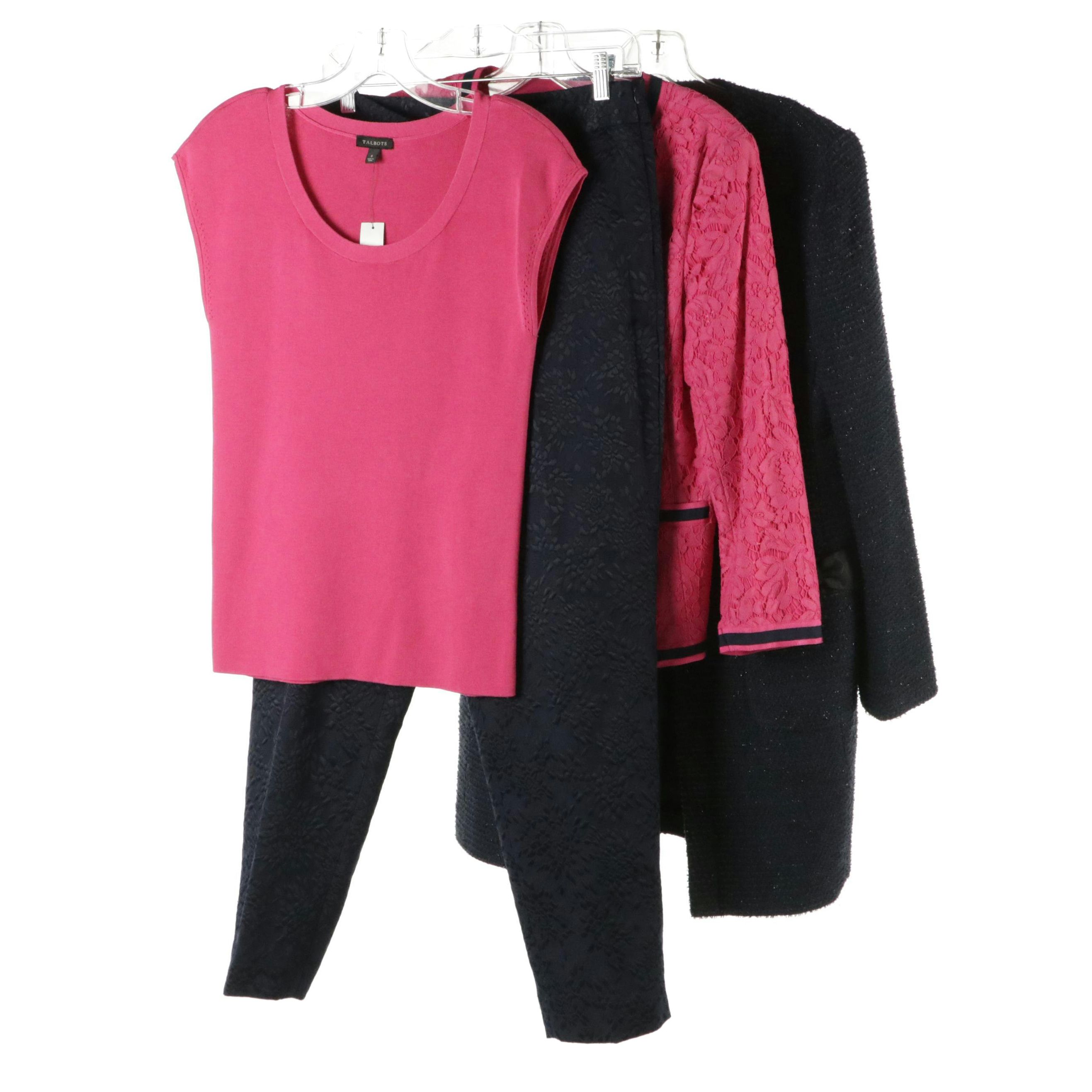 Talbots Floral Jacquard Pants, Pink Cotton Lace Blazer, and More, With Tags