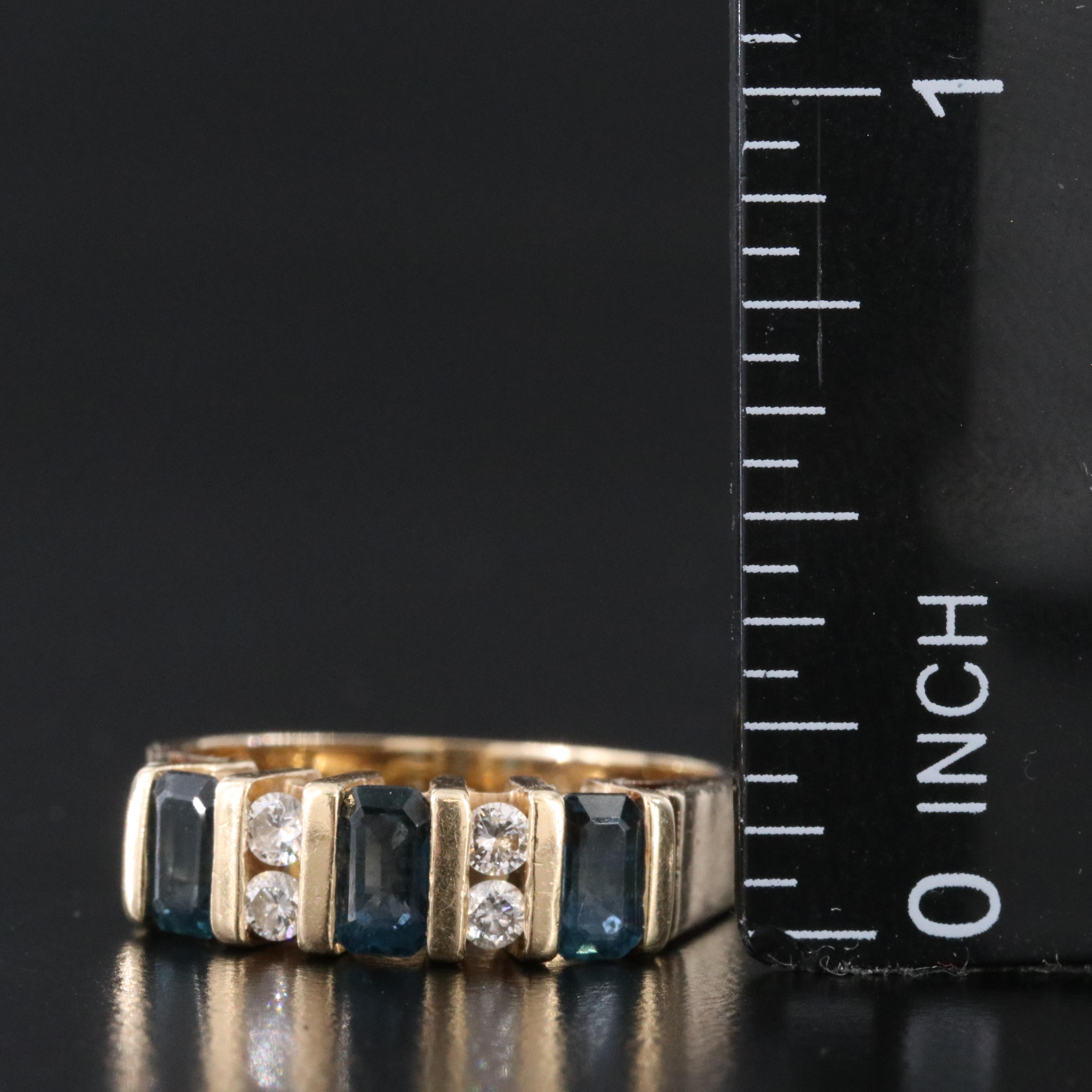 14K Sapphire and Diamond Ring