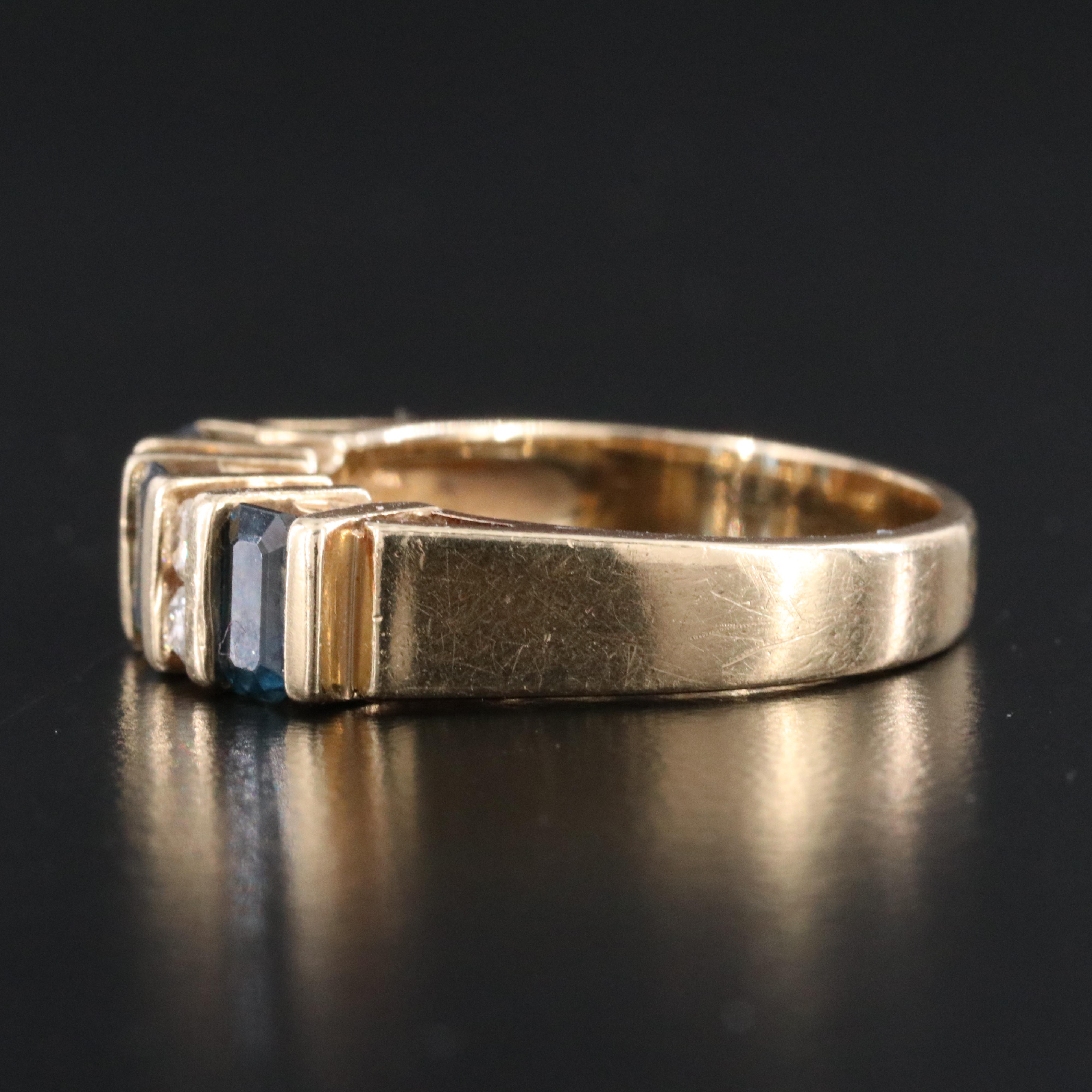 14K Sapphire and Diamond Ring