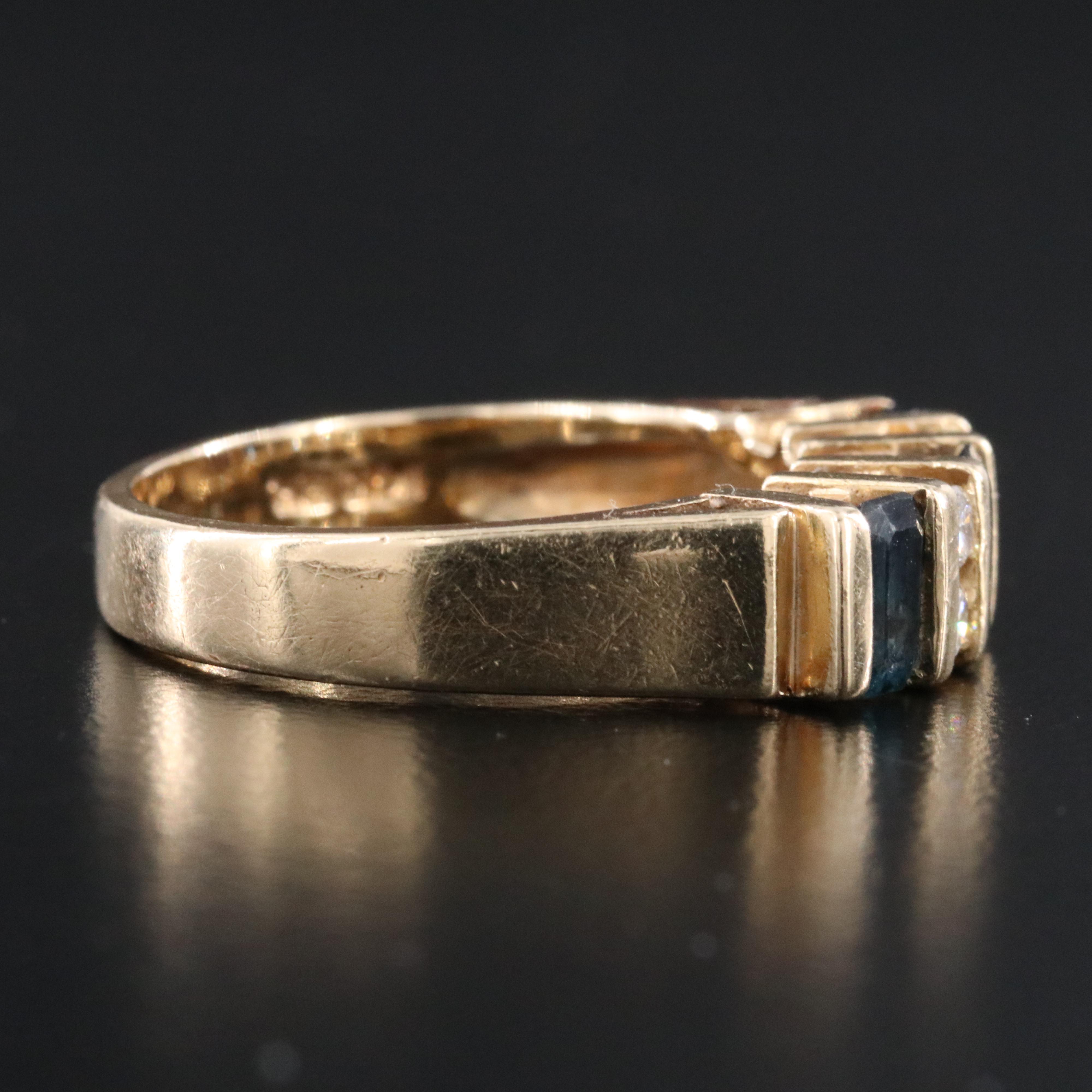 14K Sapphire and Diamond Ring