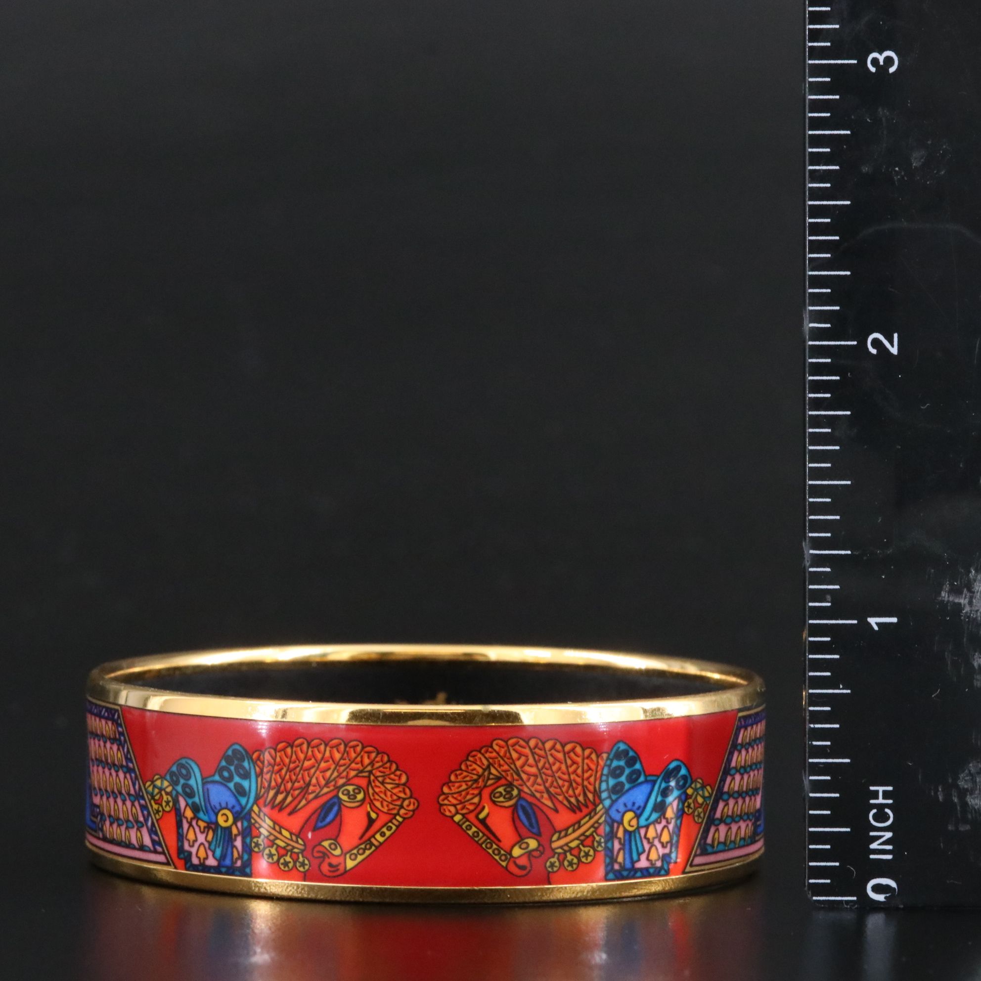 Hermès Wide Enamel Equestrian Bangle