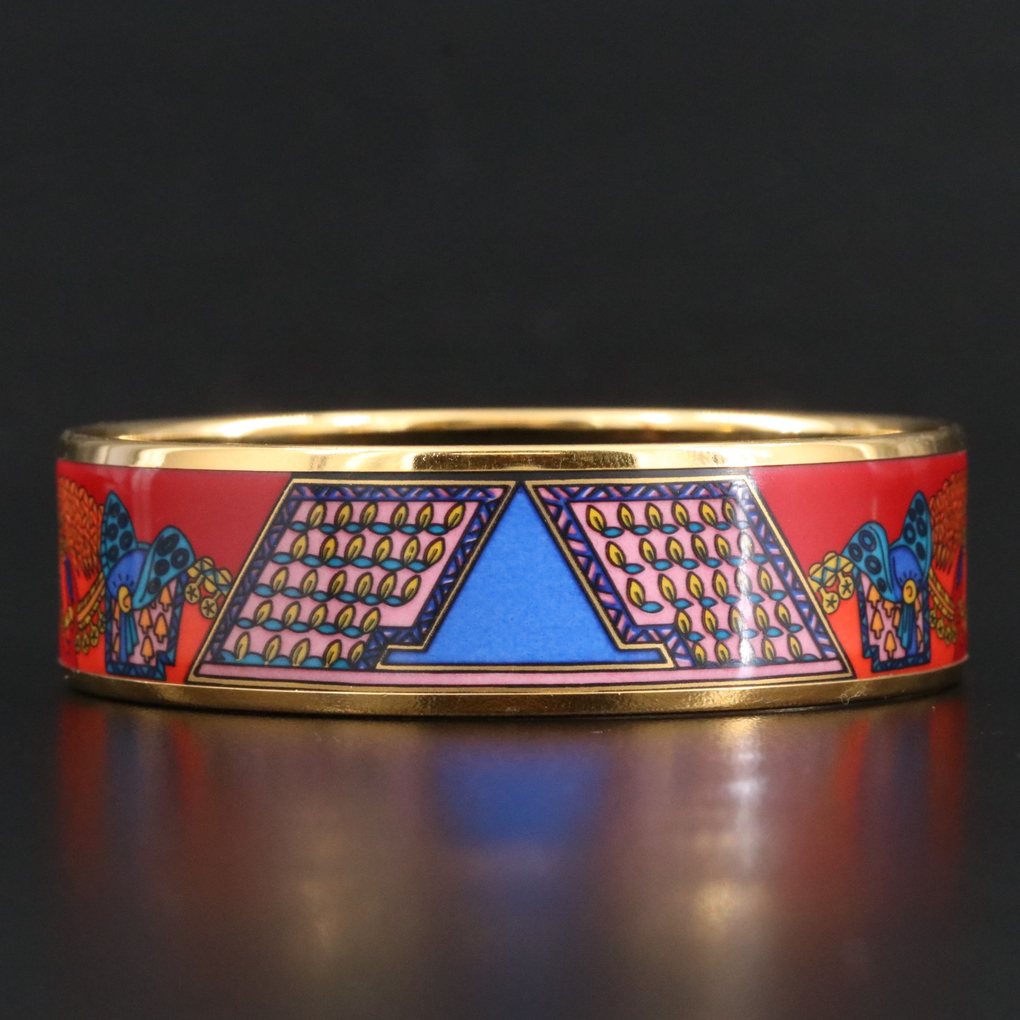 Hermès Wide Enamel Equestrian Bangle