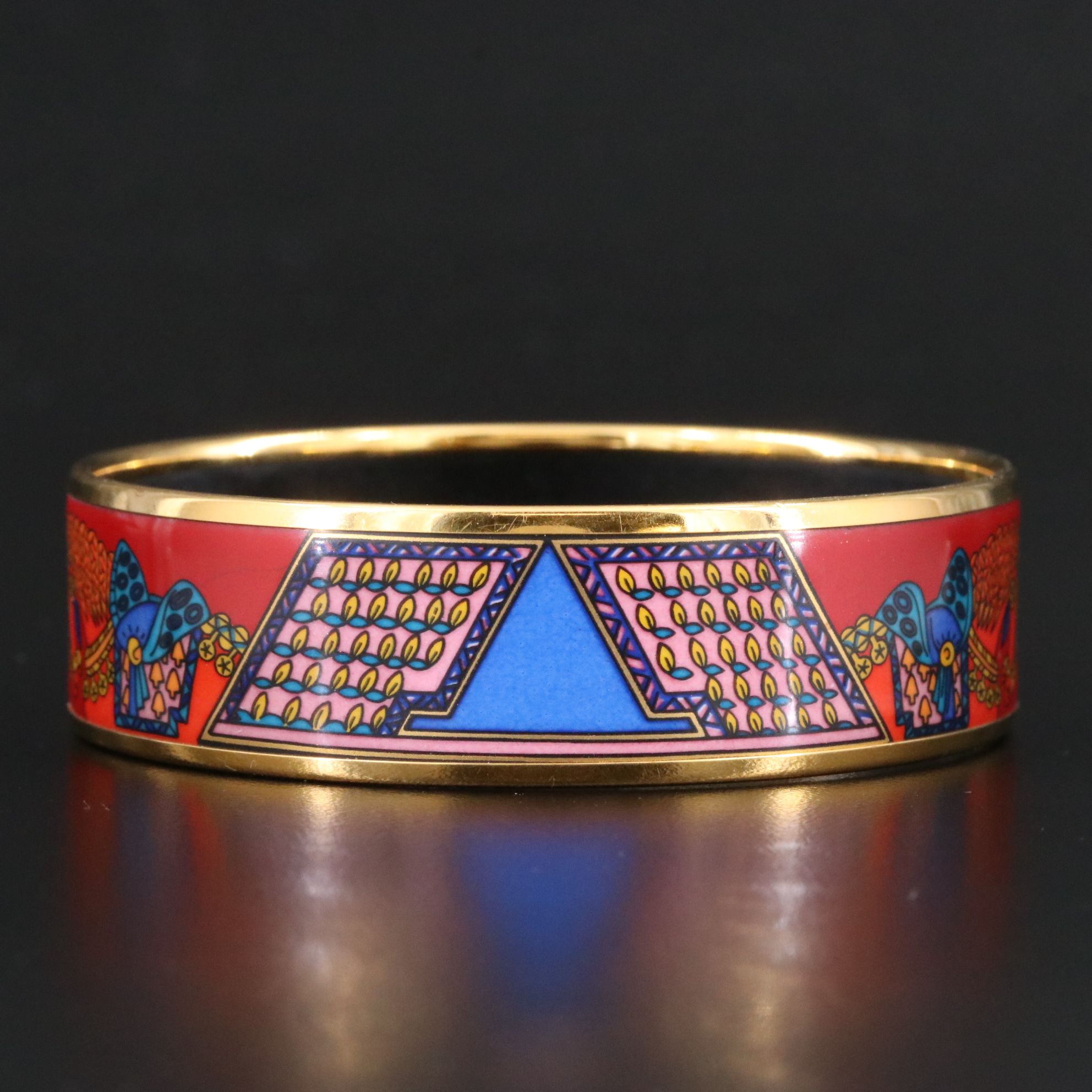 Hermès Wide Enamel Equestrian Bangle