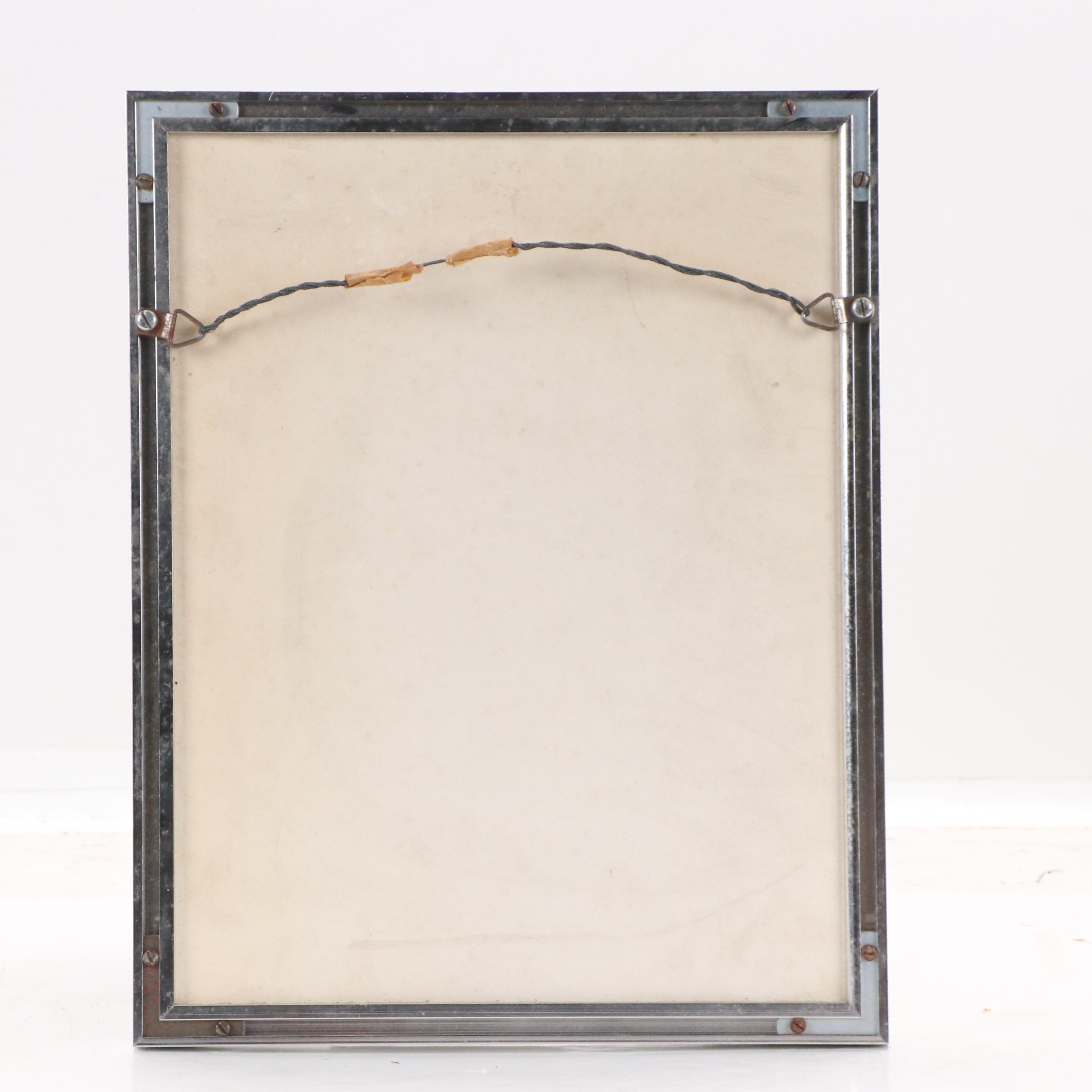 Chinese School Gouache Painting on Silk of Birds and Bamboo