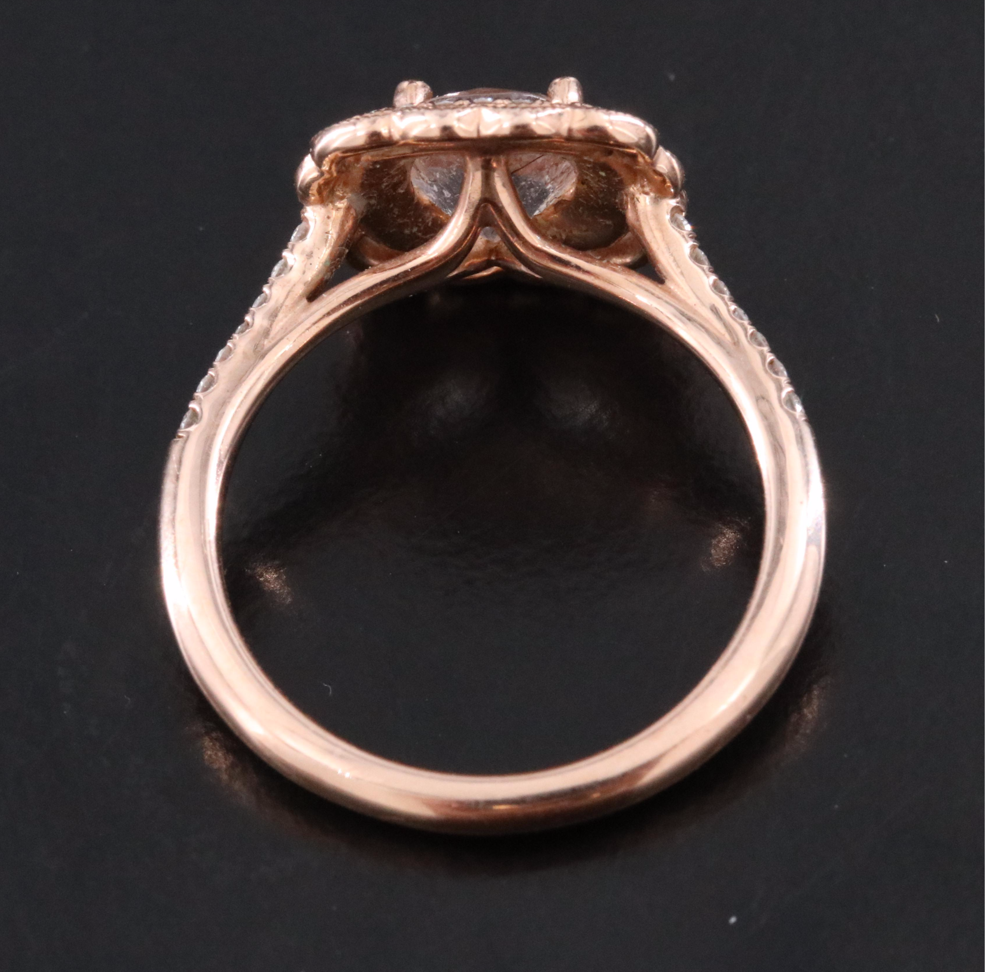 14K Morganite and Diamond Rose Gold Ring